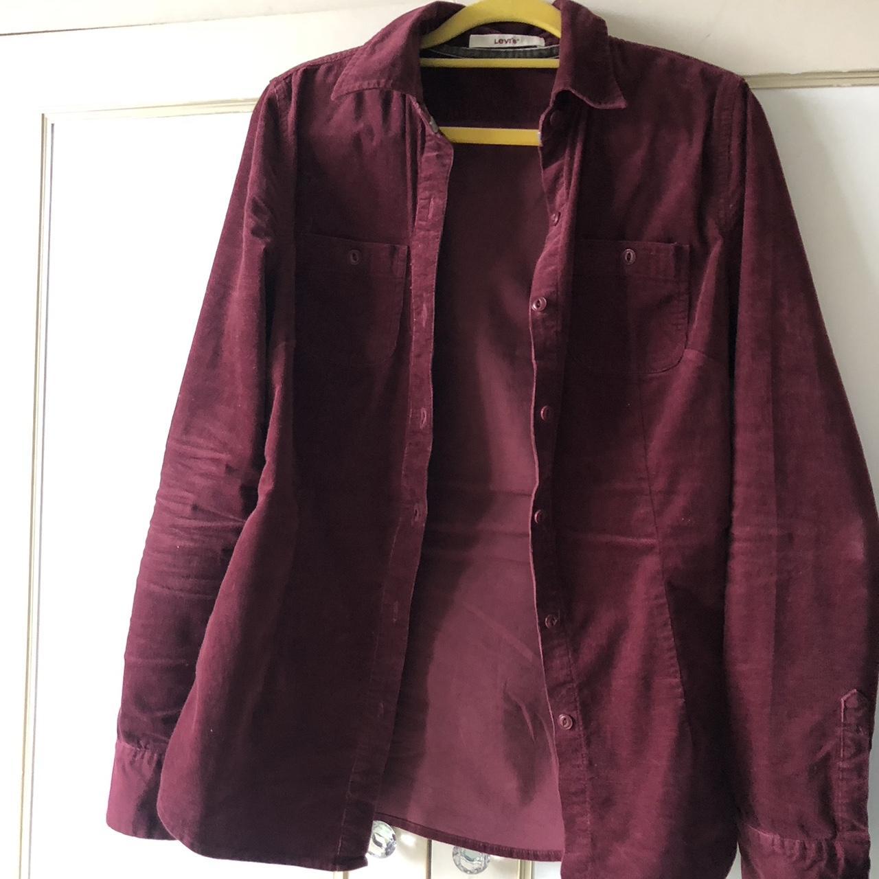 #levi #shirt #corduroy #burgundy #denim shirt Too... - Depop