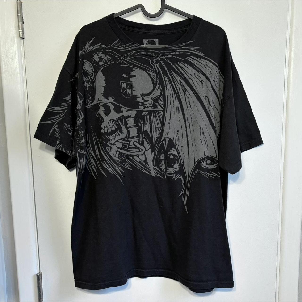 Metal Mulisha y2k skull graphic tee. Excellent... - Depop