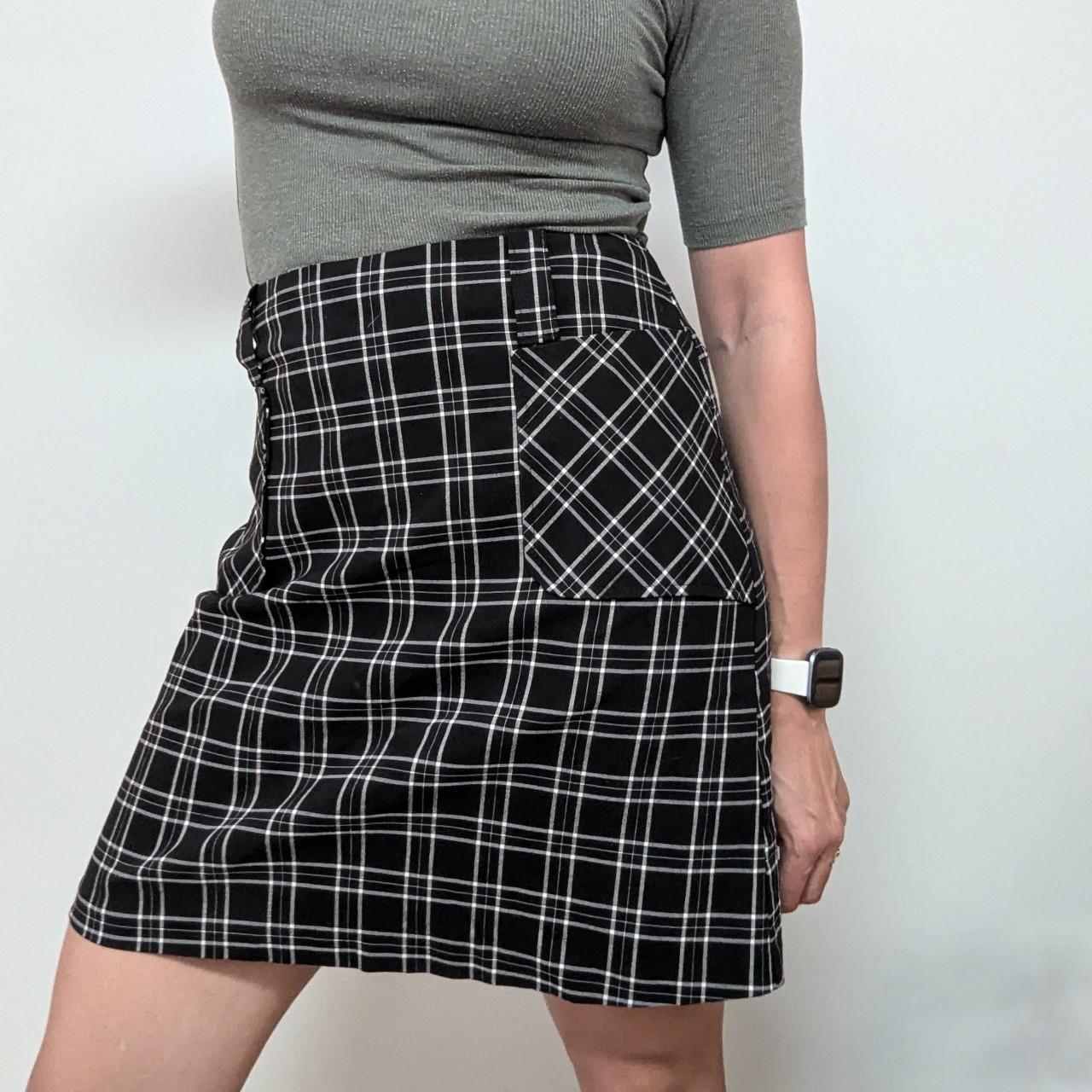 Made in Canada Vintage black and grey plaid mini. Depop