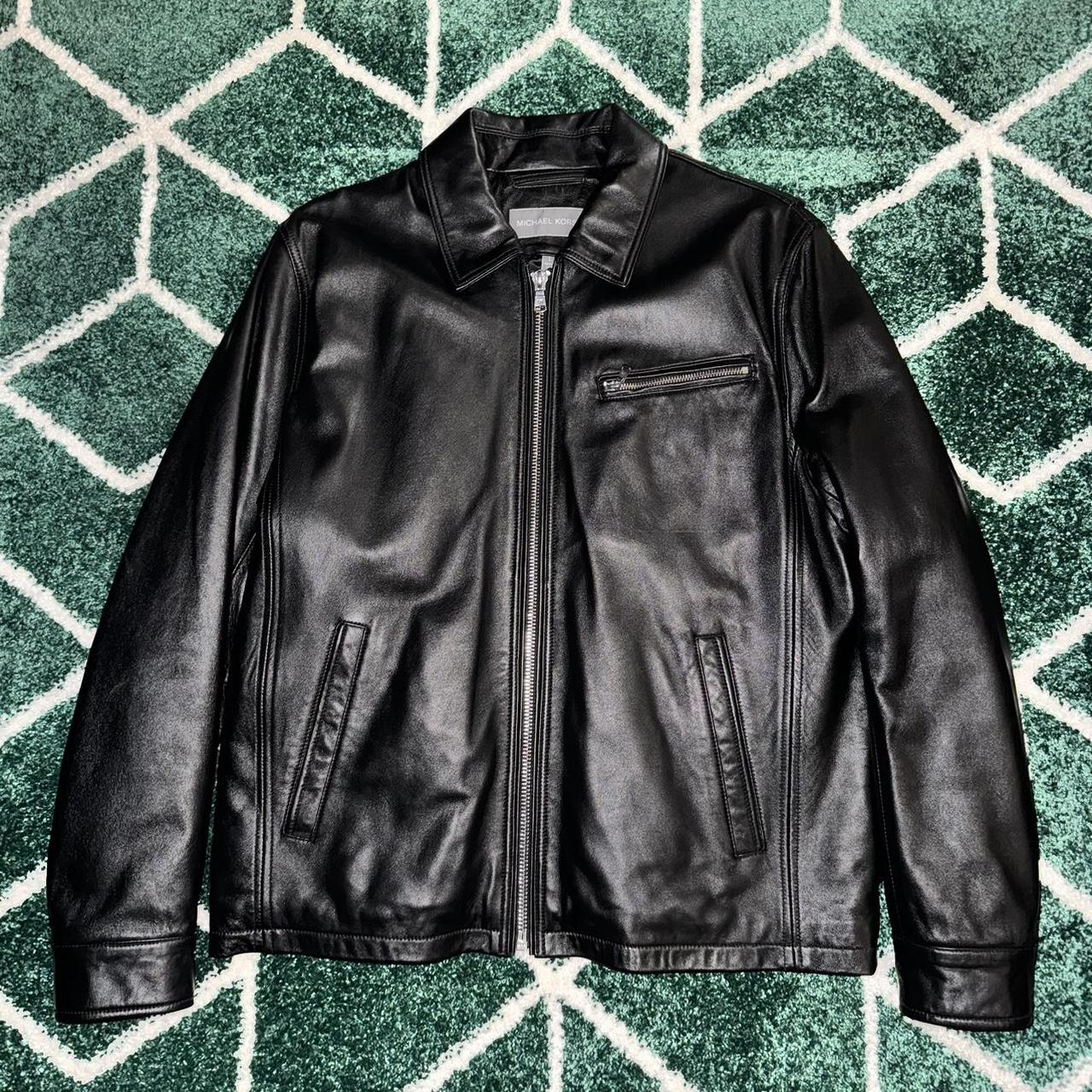 Michael Kors Men’s Leather Jacket Genuine Leather /... - Depop