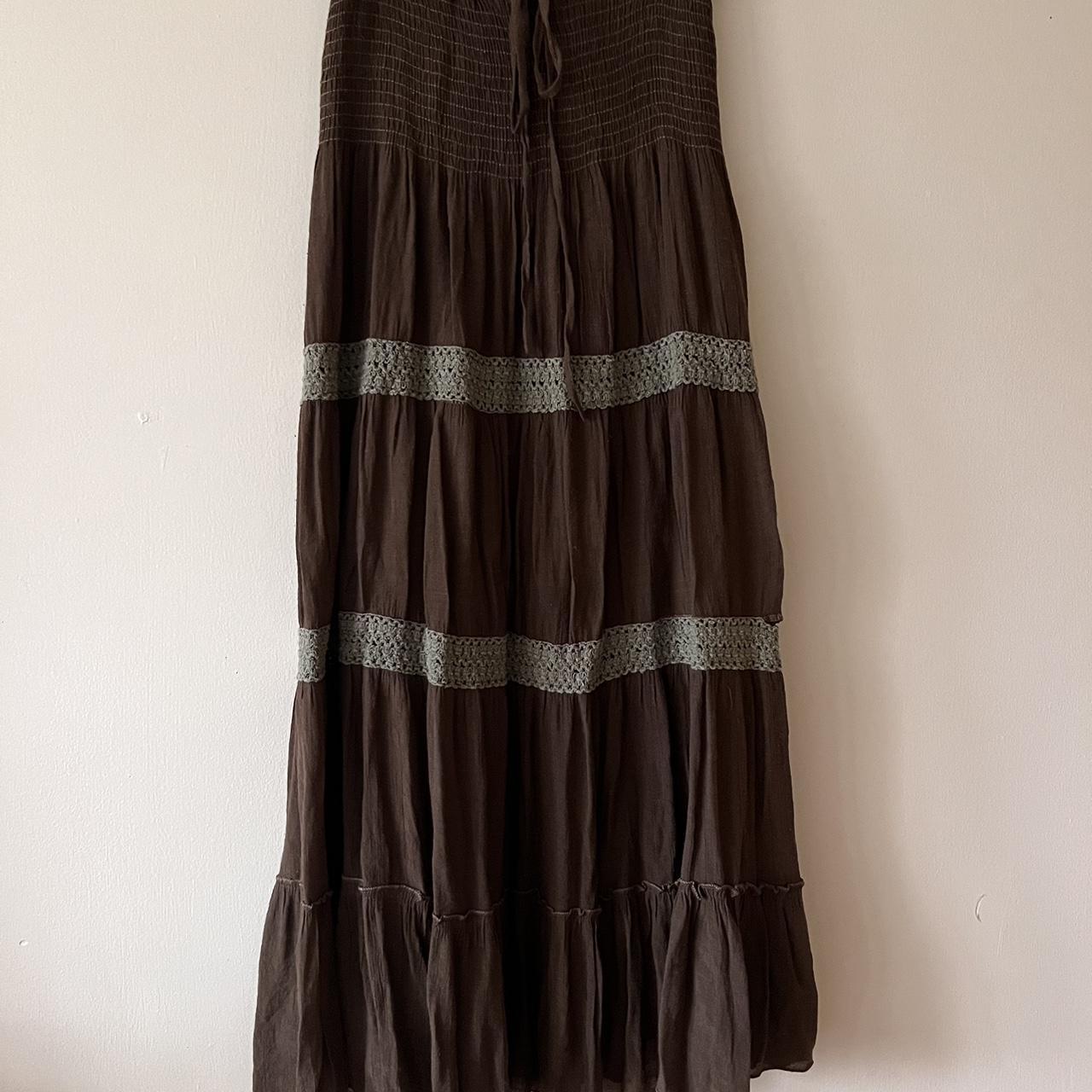 Women's Green and Brown Skirt | Depop