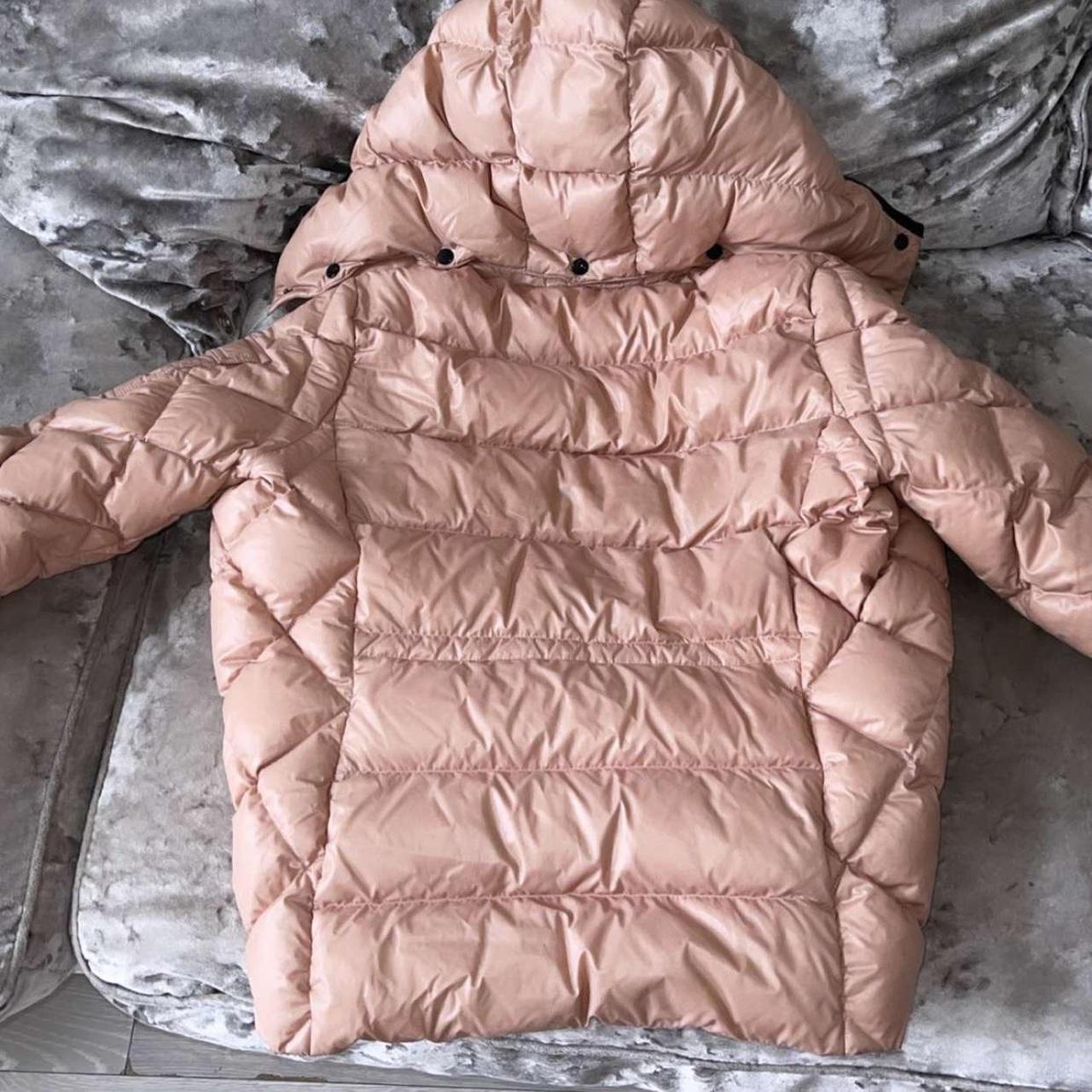 Selling my pink moncler coat size 14 in kids will... - Depop