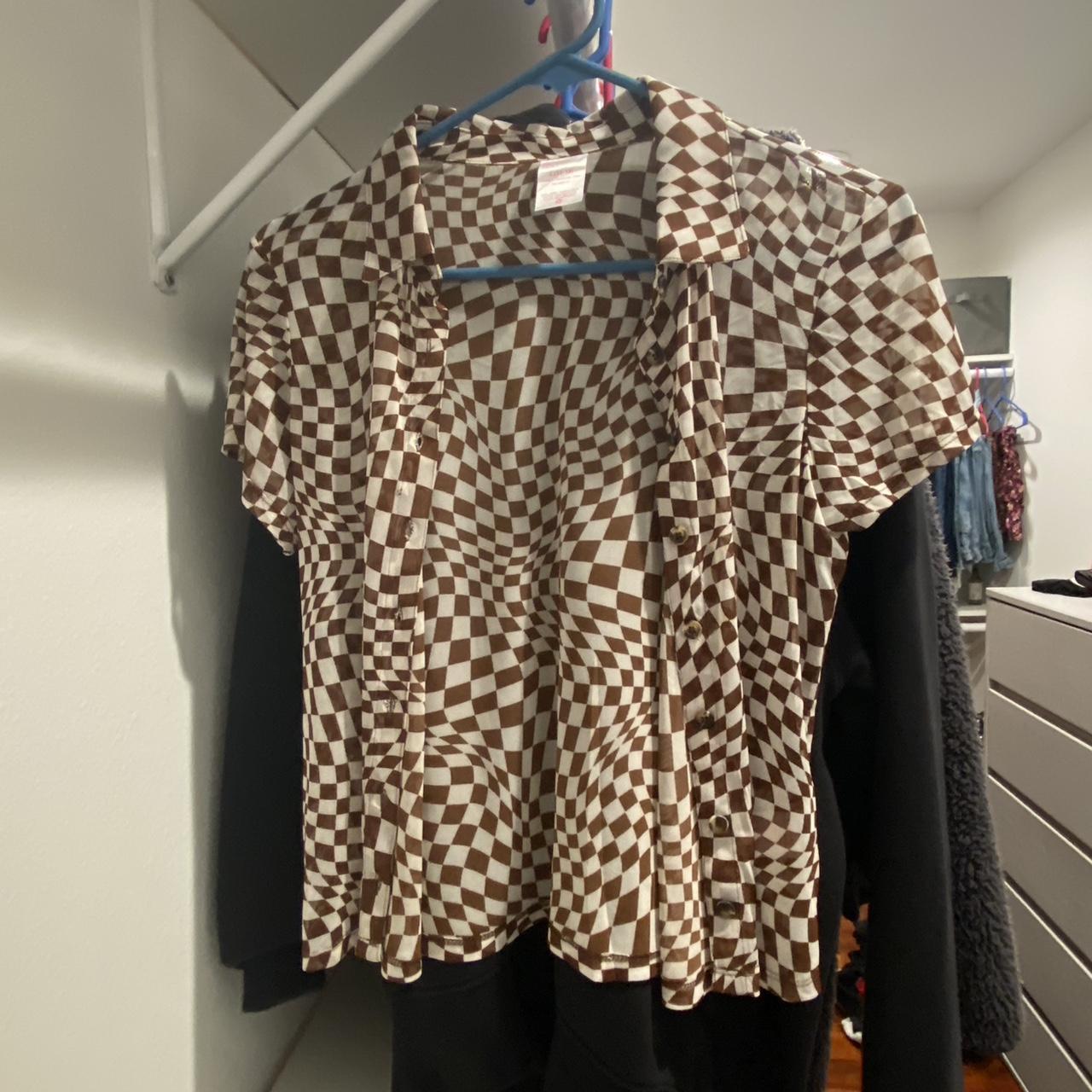 funky checkered coverup from walmart!! this says a... Depop