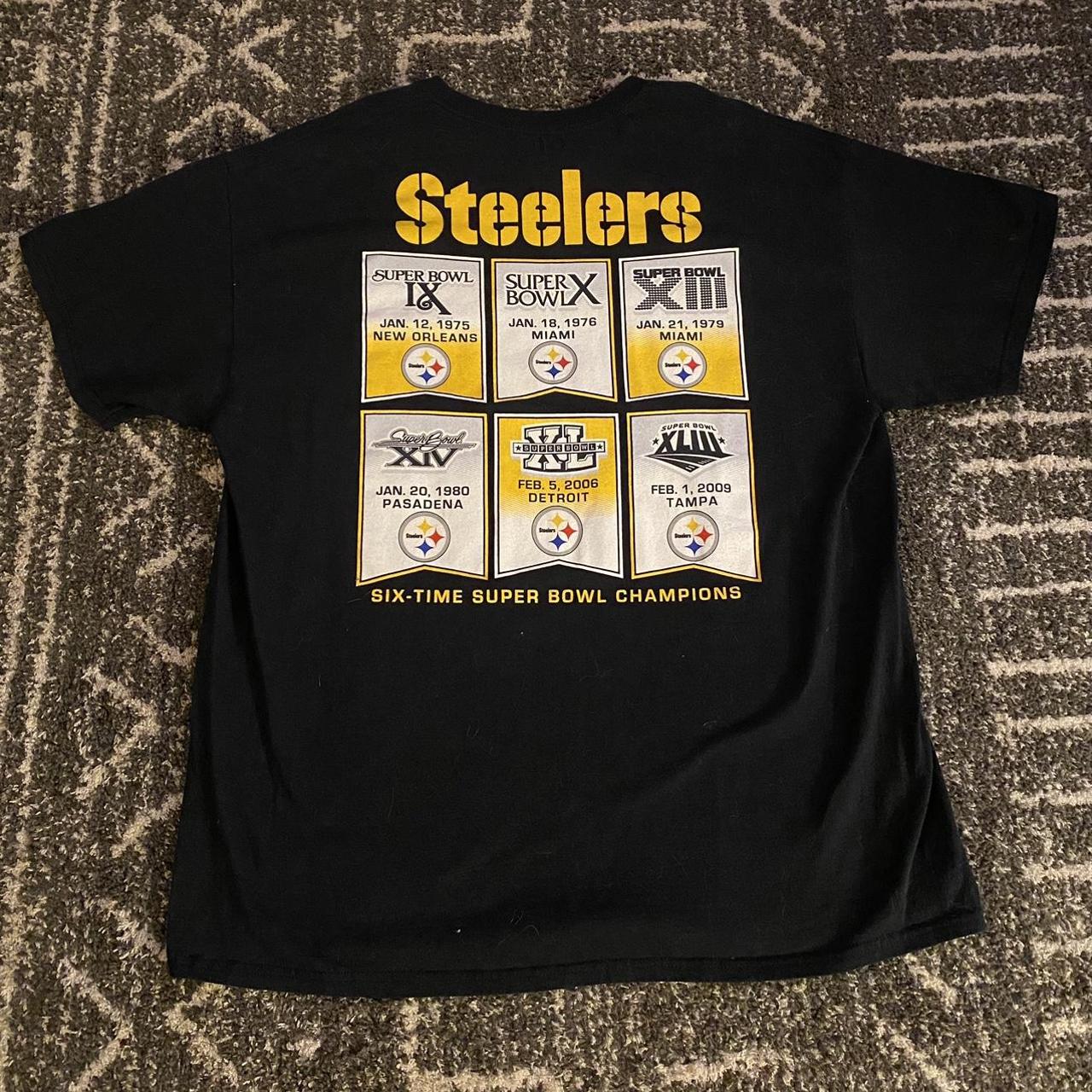 Pittsburgh Steelers NFL Six Time Super Bowl Champions T-Shirt