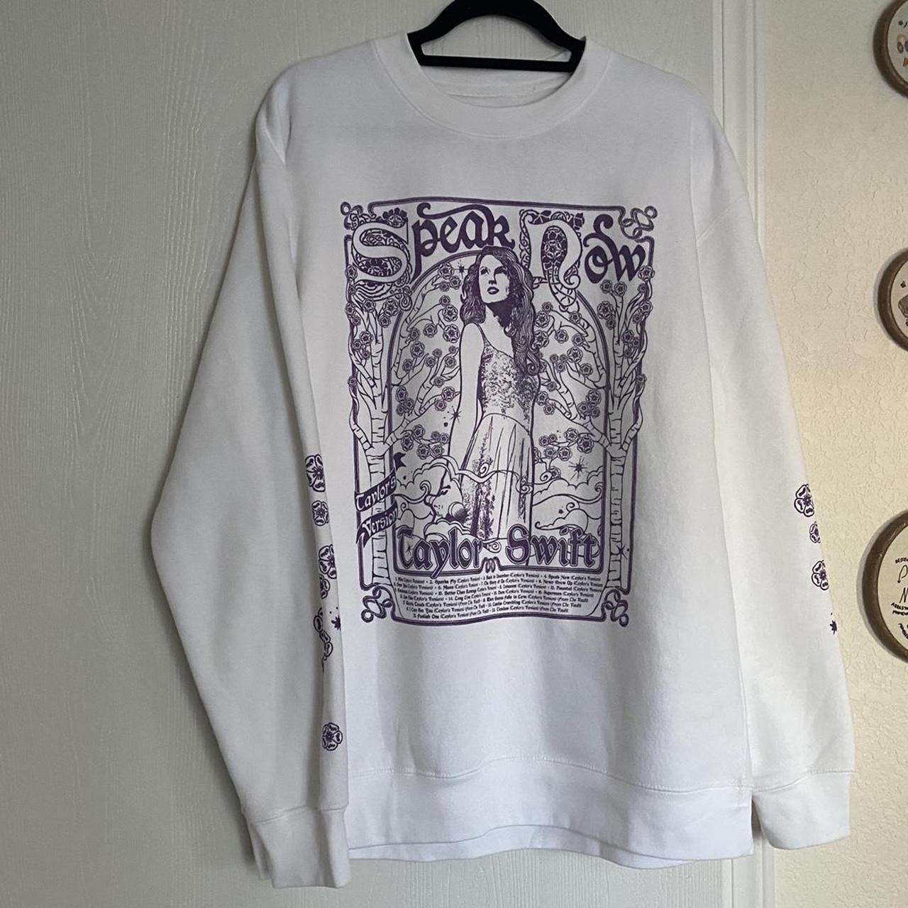 taylor swift speak now tracklist crewneck 💜 brand... - Depop