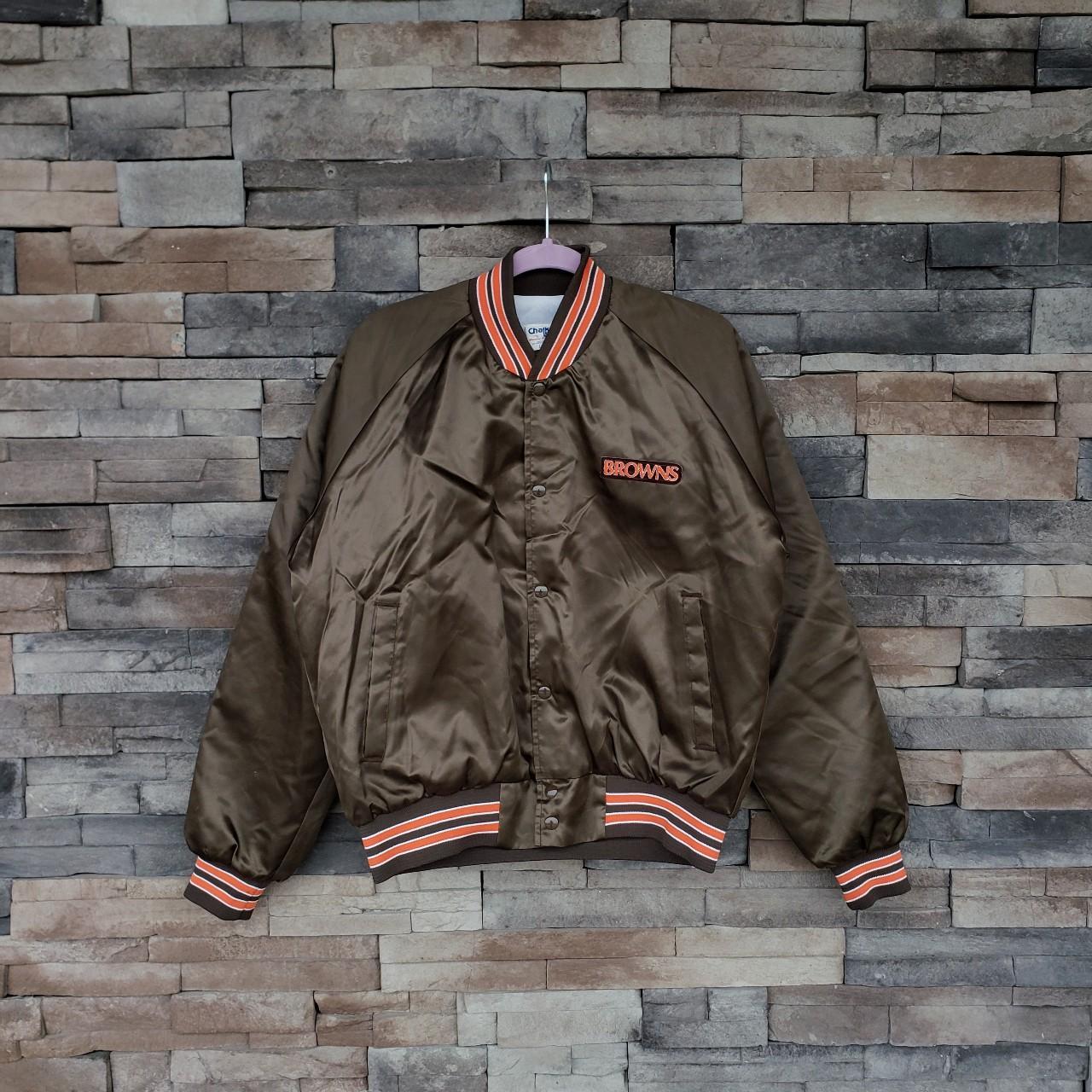 Cleveland Browns Vintage 80s Chalk Line Satin Bomber Jacket Nfl