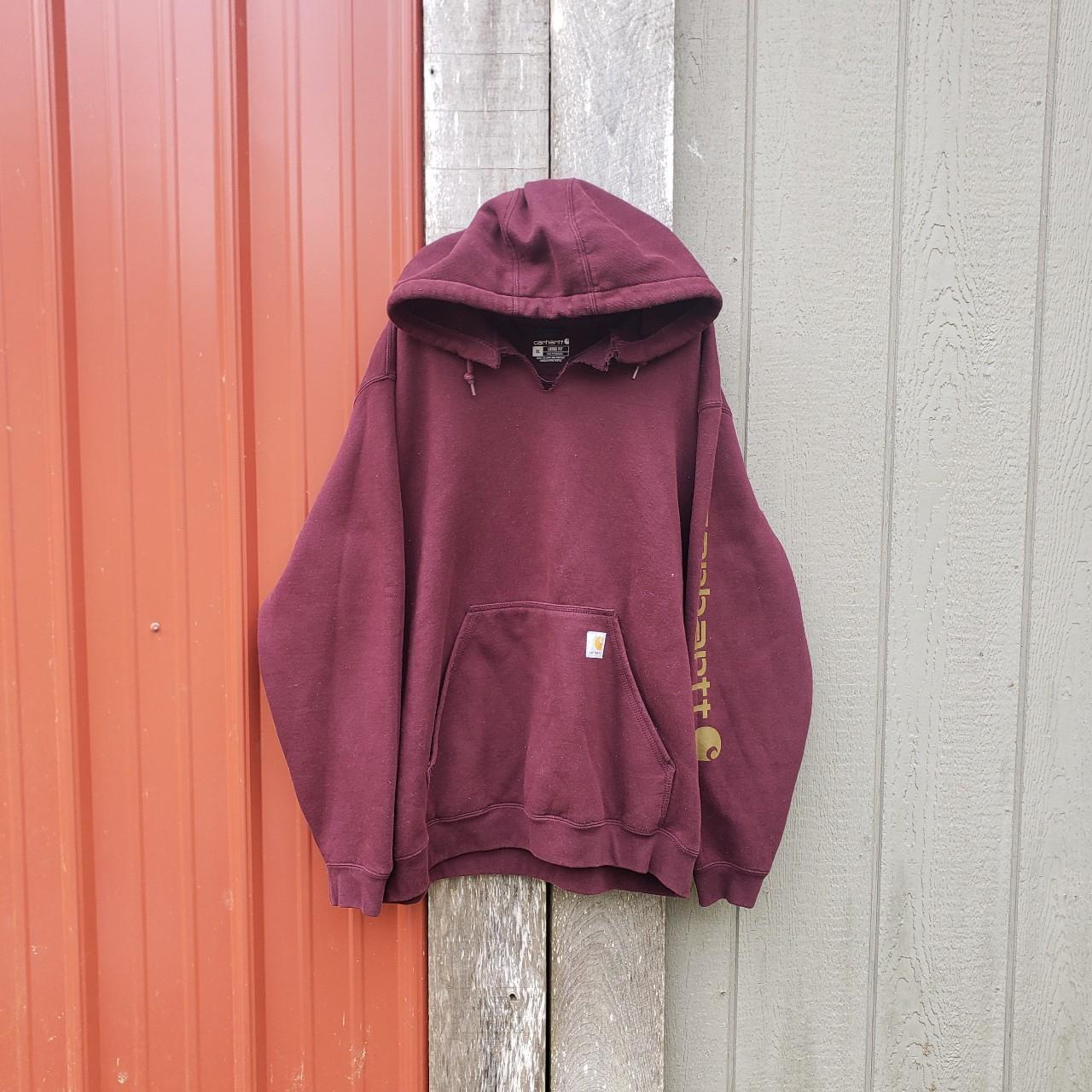 Carhartt Men's Burgundy Sweatshirt | Depop