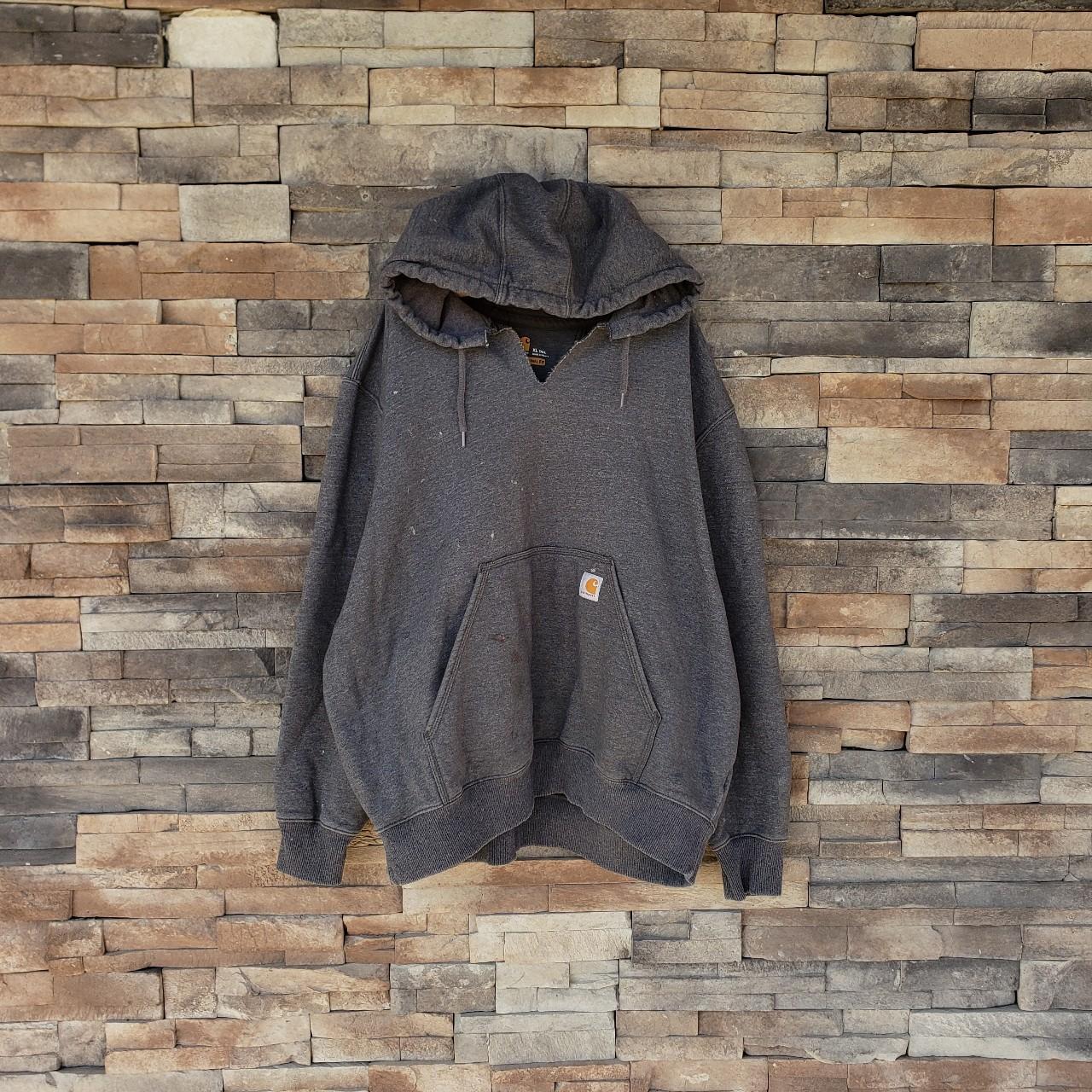 Carhartt Men's Grey and White Hoodie Depop