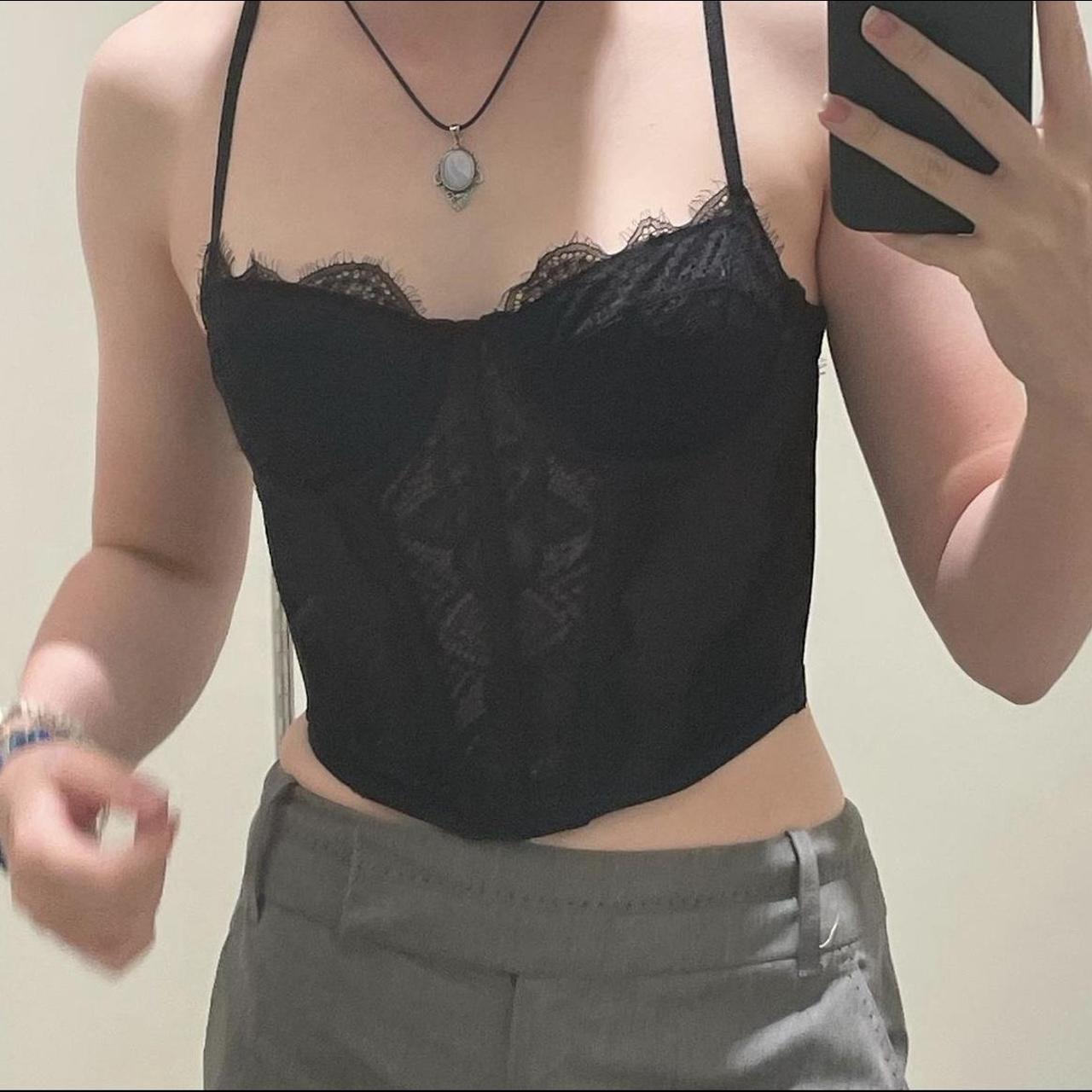 Black corset top, size Small - Depop