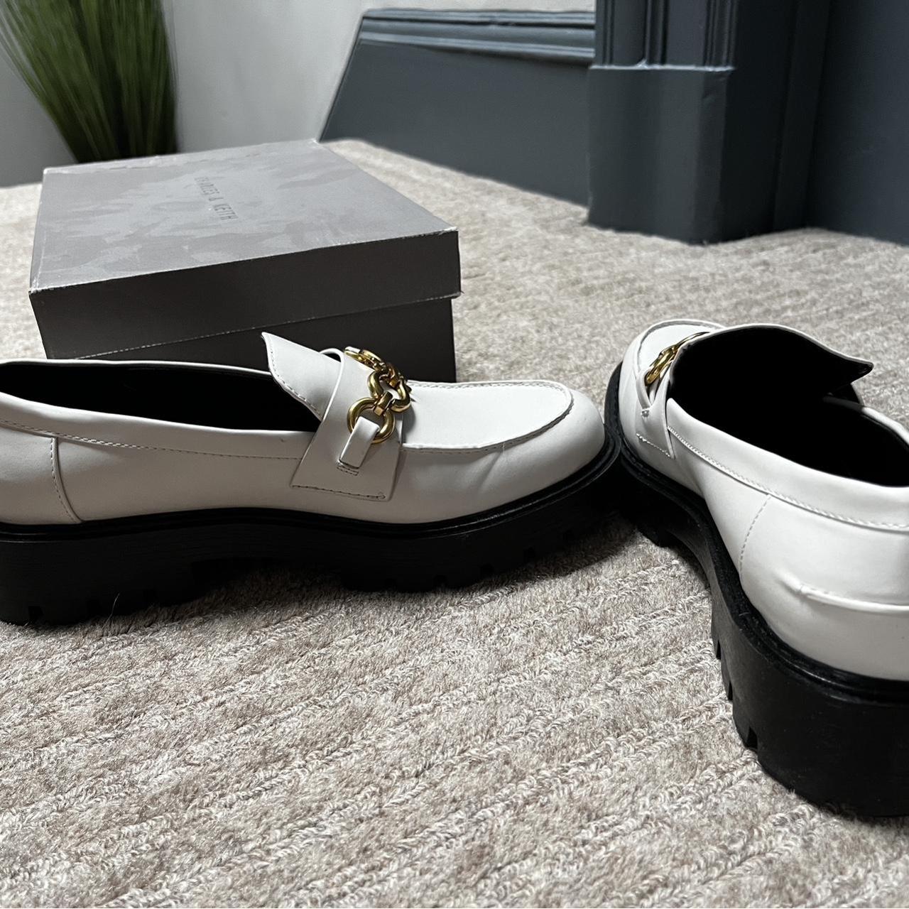 Charles & Keith White leather loafers Depop