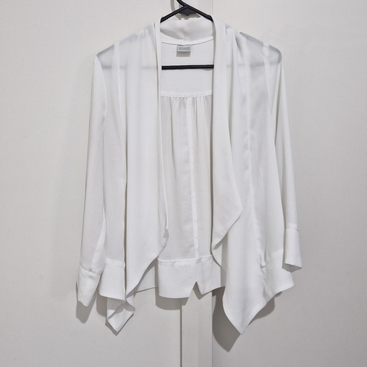 White sheer blazer hotsell