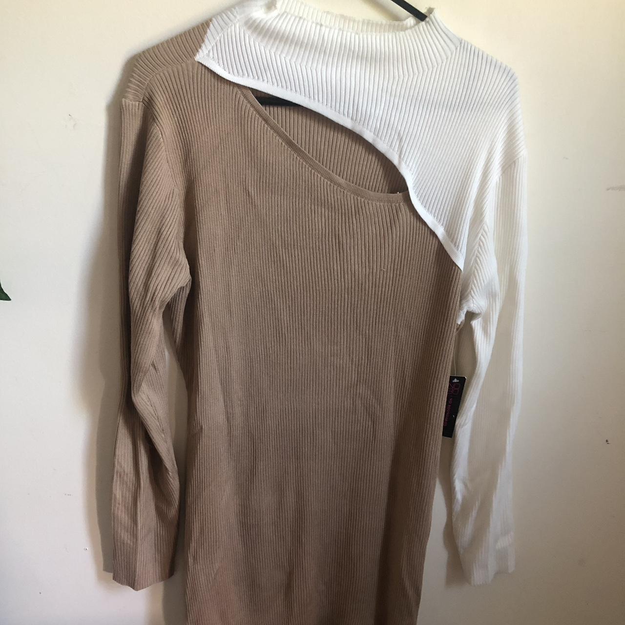 Sweater dress, has cut out design in front. Fit is - Depop