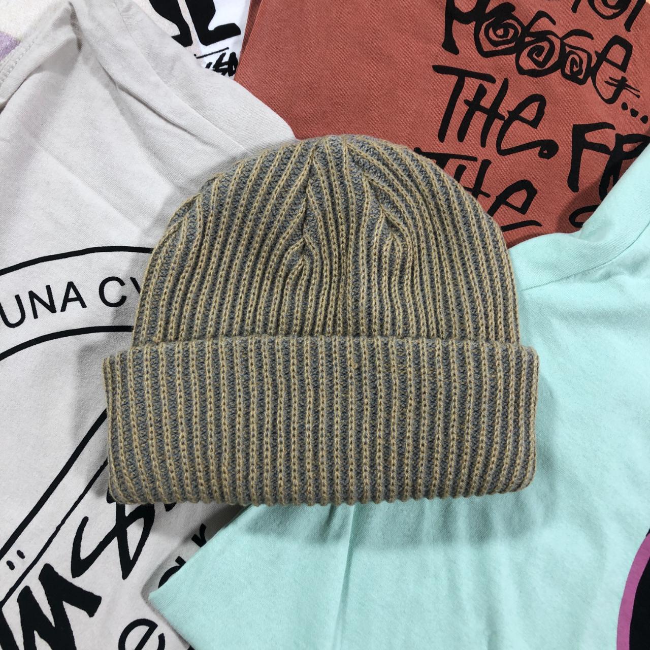 Stussy 2 Two Tone Knit Short Beanie Hat Interested?... - Depop