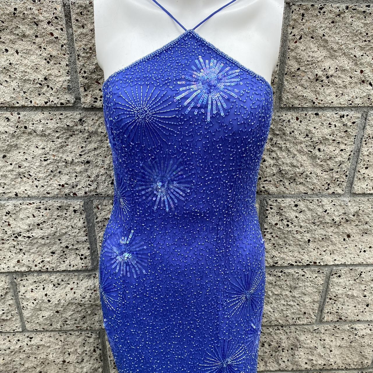David's Bridal Women's Purple and Blue Dress Depop