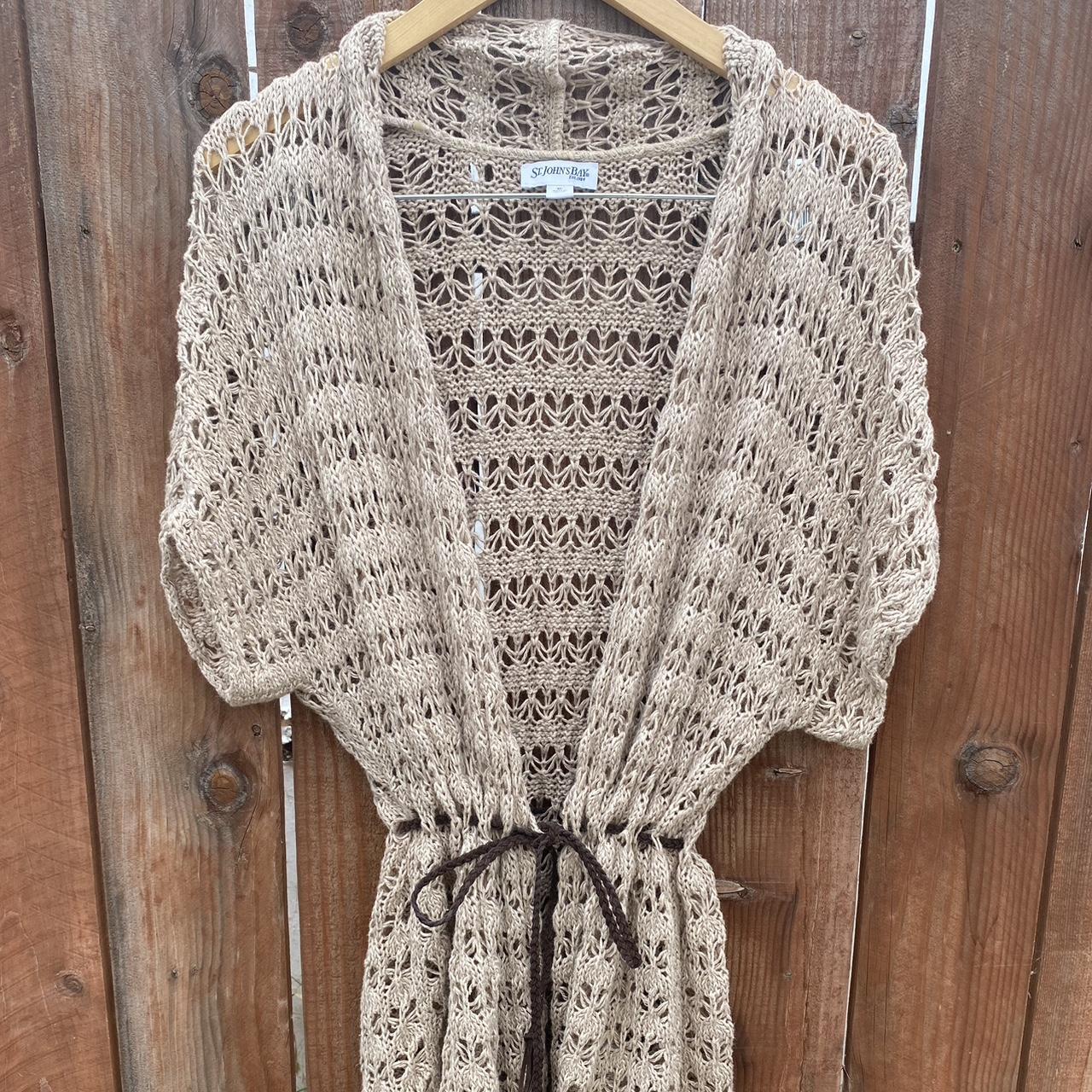 Y2K crochet Cardigan Y2K bono Cardigan Embellished... - Depop