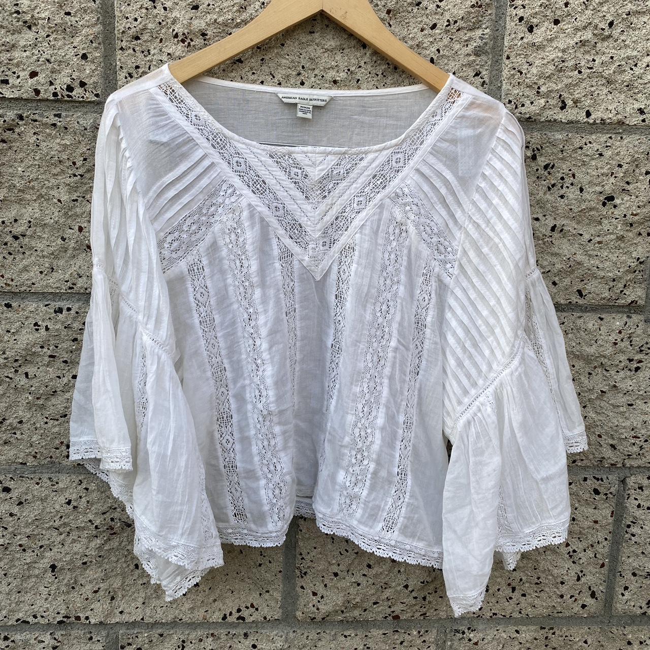 Y2K boho Blouse Y2K American eagle boho blouse... - Depop