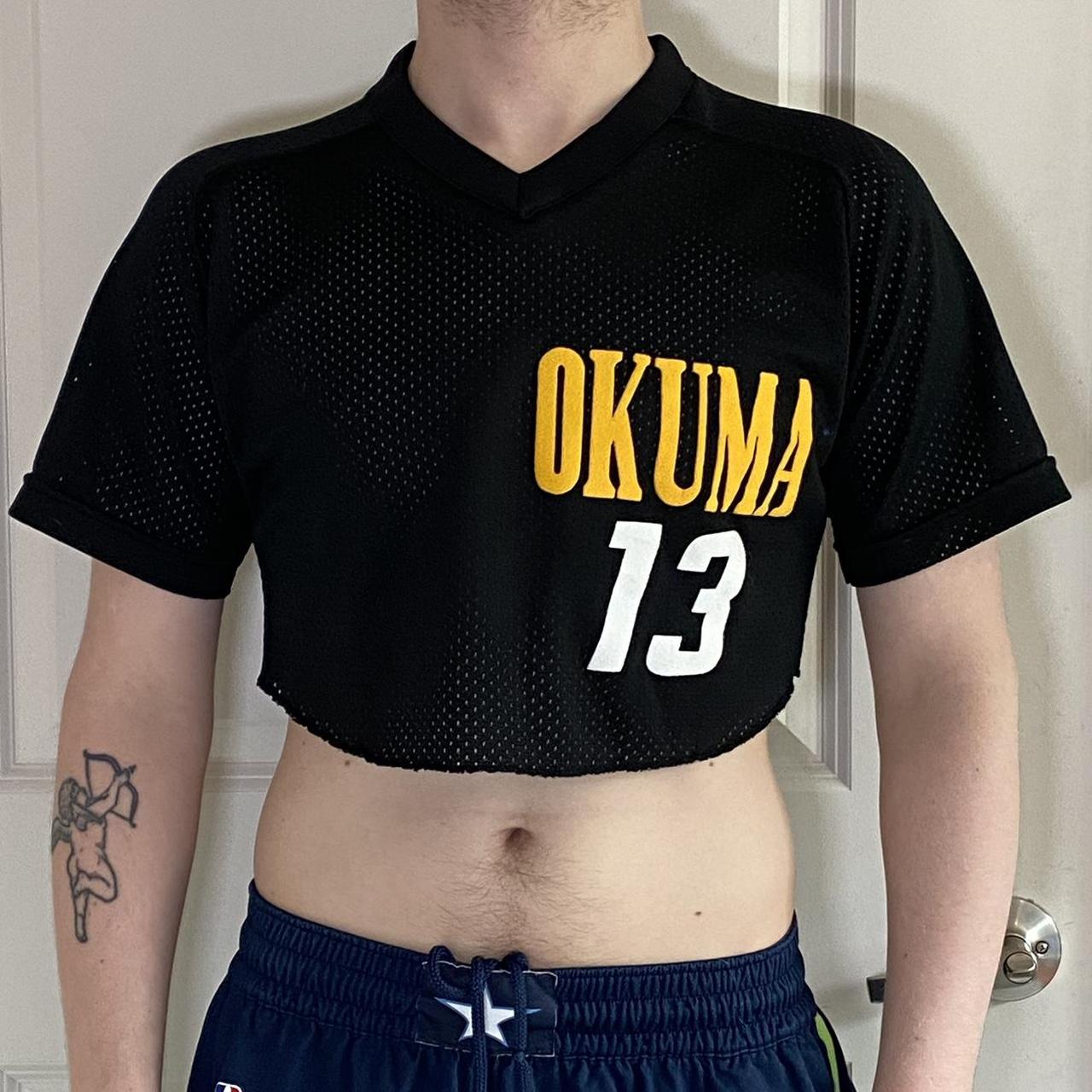 Black Crop Retro Football Jersey