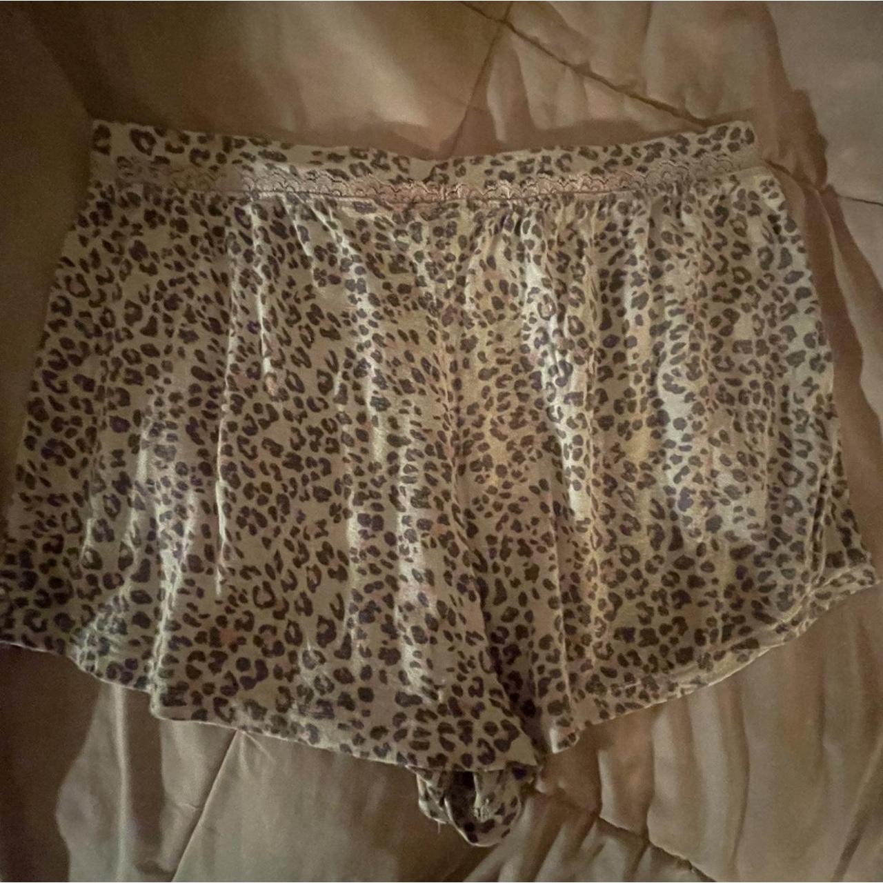 ditsy leopard print sleep shorts has a light pink... Depop