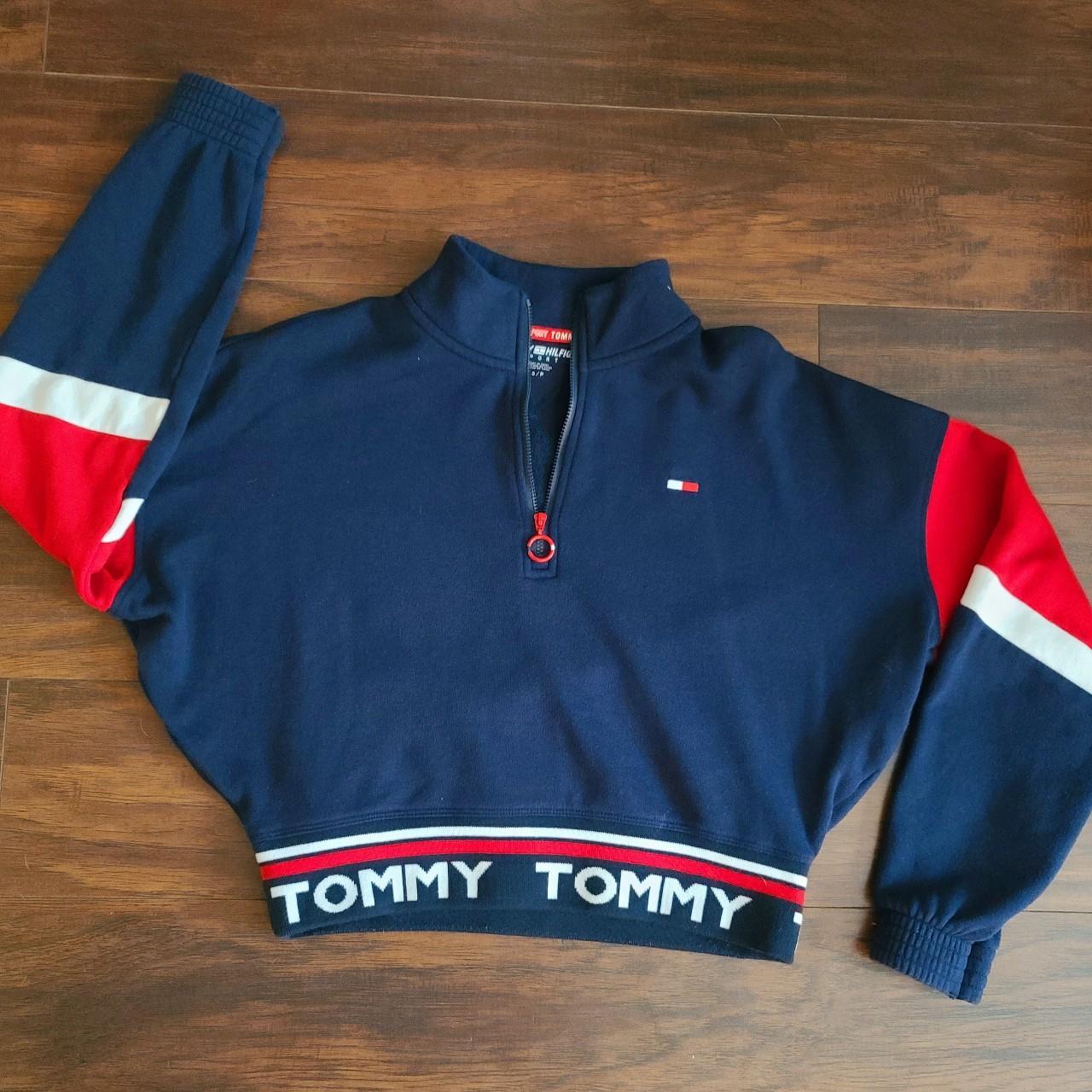 Tommy Hilfiger Cropped Half Zip Sweater Depop