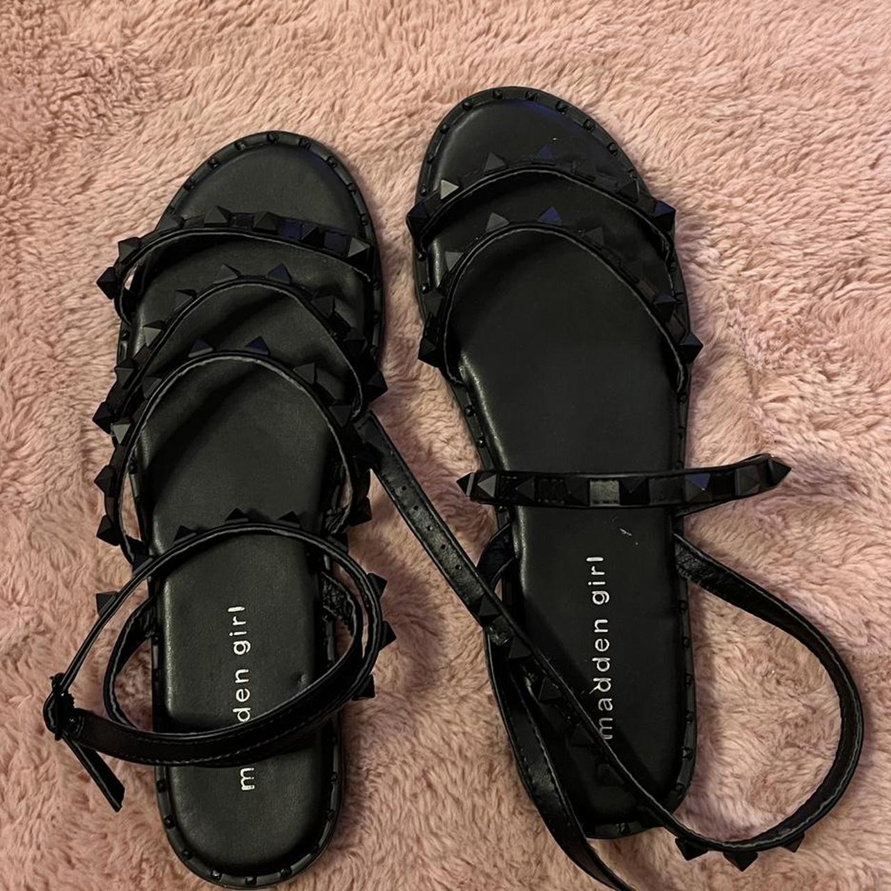 Madden girl black strappy sandals Size 7 Haven’t... Depop