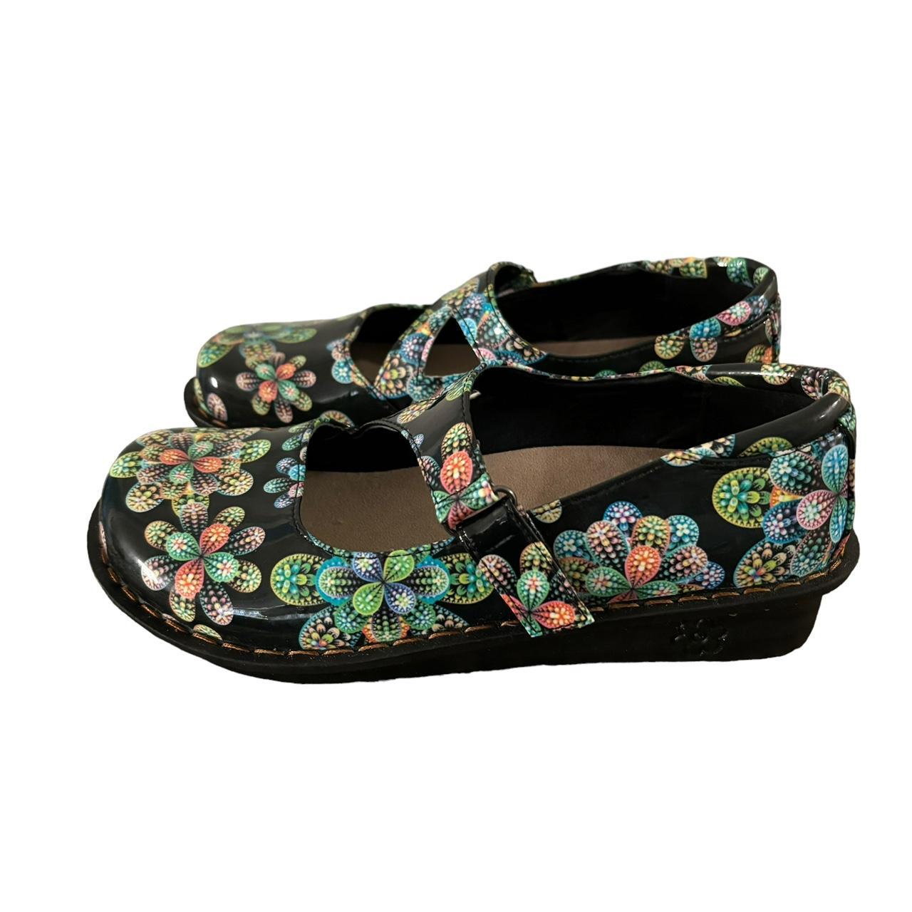 Ingaro Nursing Clogs Black Multicolored Flowers