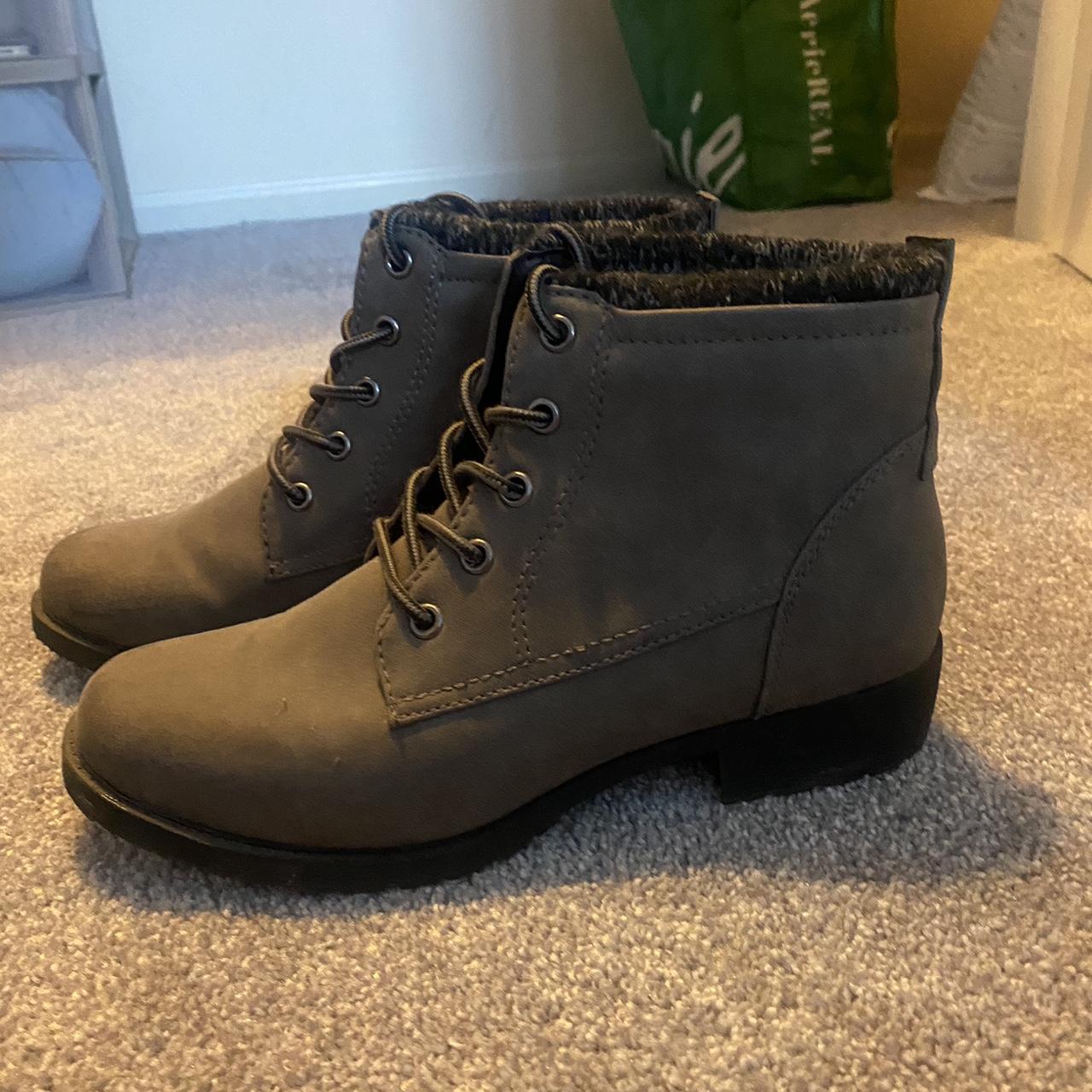 Cute Dark Grey Winter Boots Worn Once Size 8 $25 - Depop