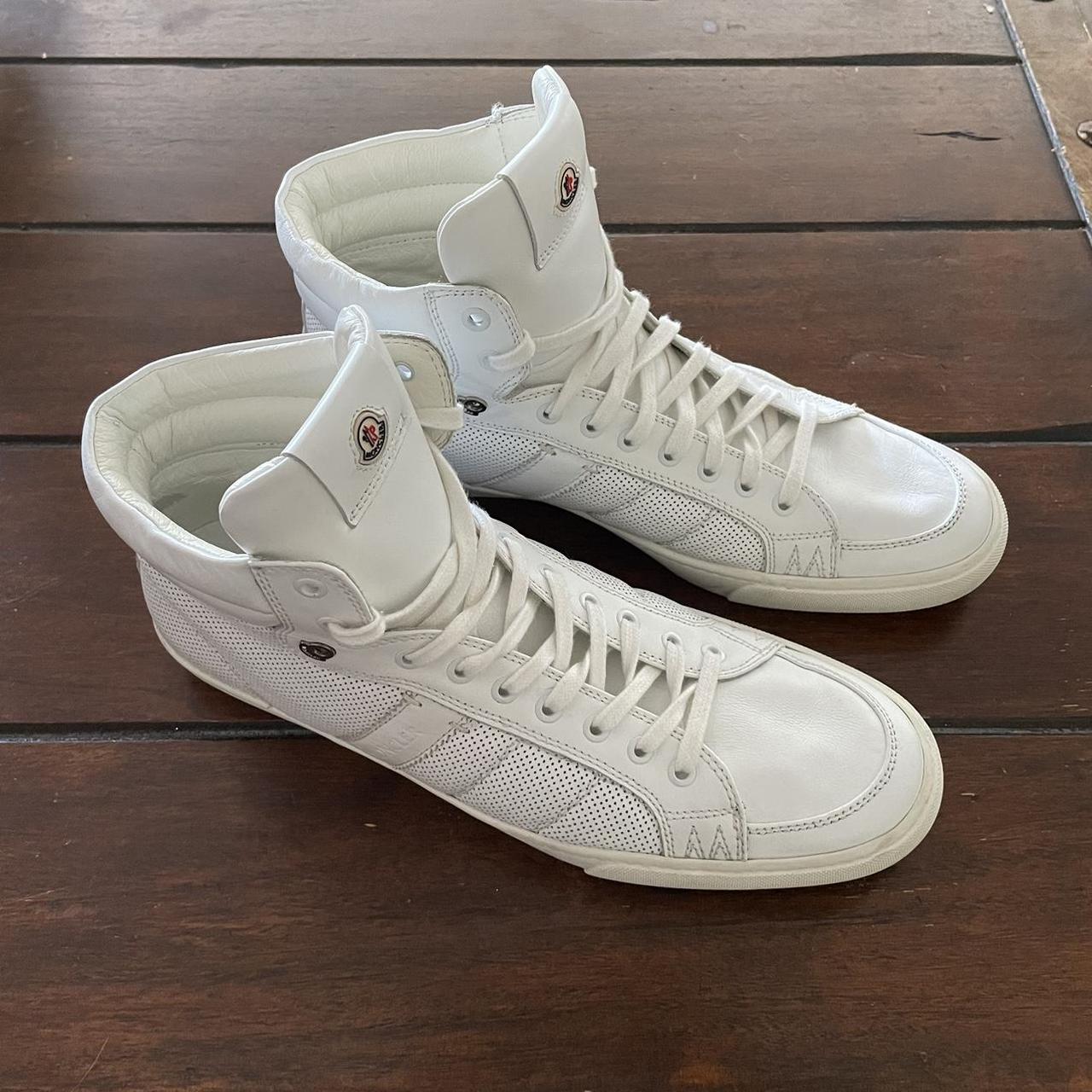 Moncler Shoes White Lyon Scarpa Leather High-top, Im...