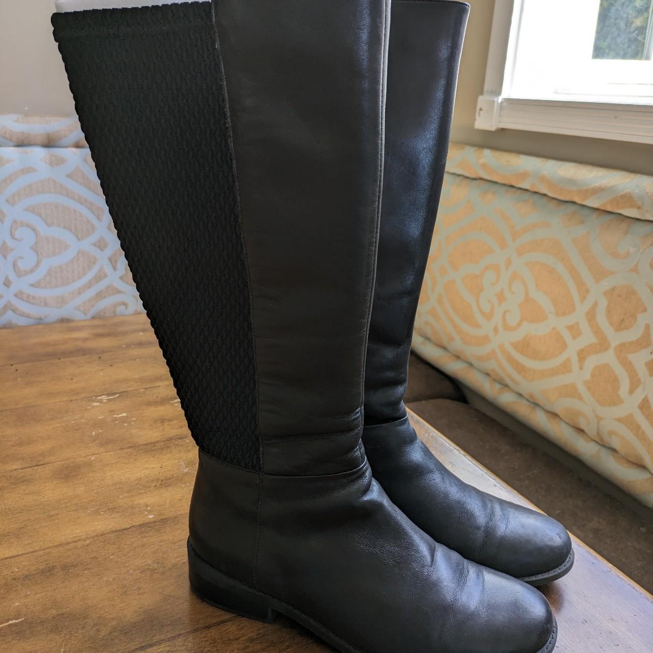 stretchy black boots