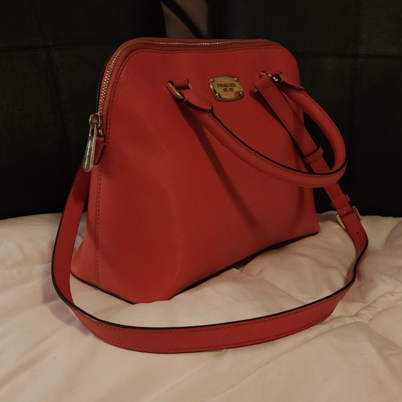 MICHAEL Michael Kors Red Saffiano Leather Medium Cindy Dome Crossbody Bag MICHAEL  Michael Kors