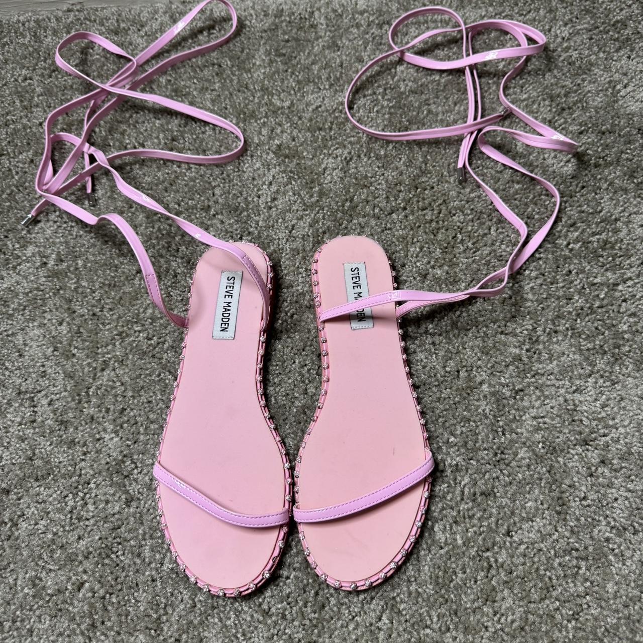 OPEN TO OFFERS Steve Madden Pink Flat Sandals. Depop