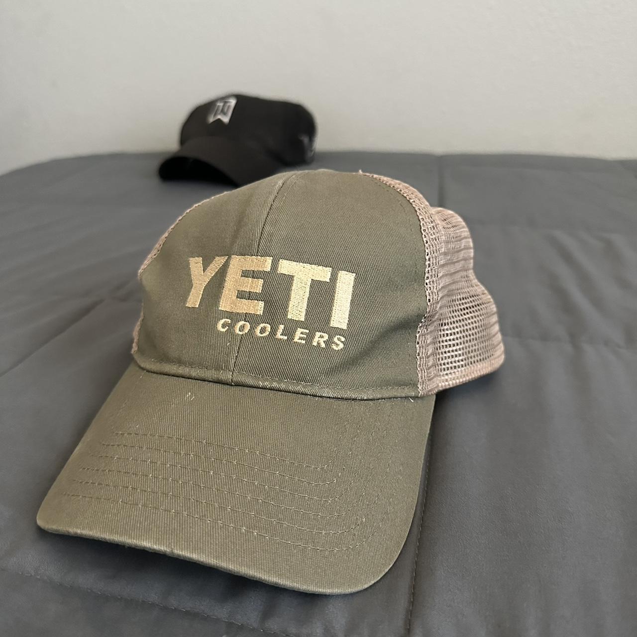 Yeti Men's Khaki and Cream Hat Depop