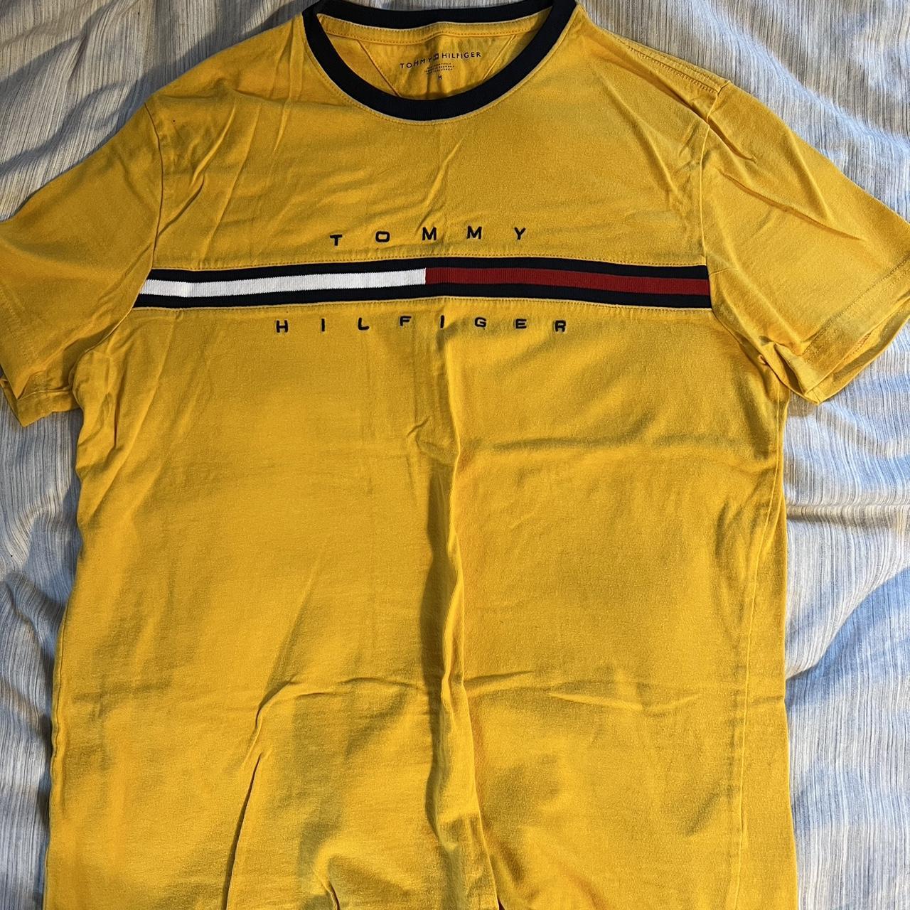 Tommy Hilfiger Men's Yellow T-shirt | Depop