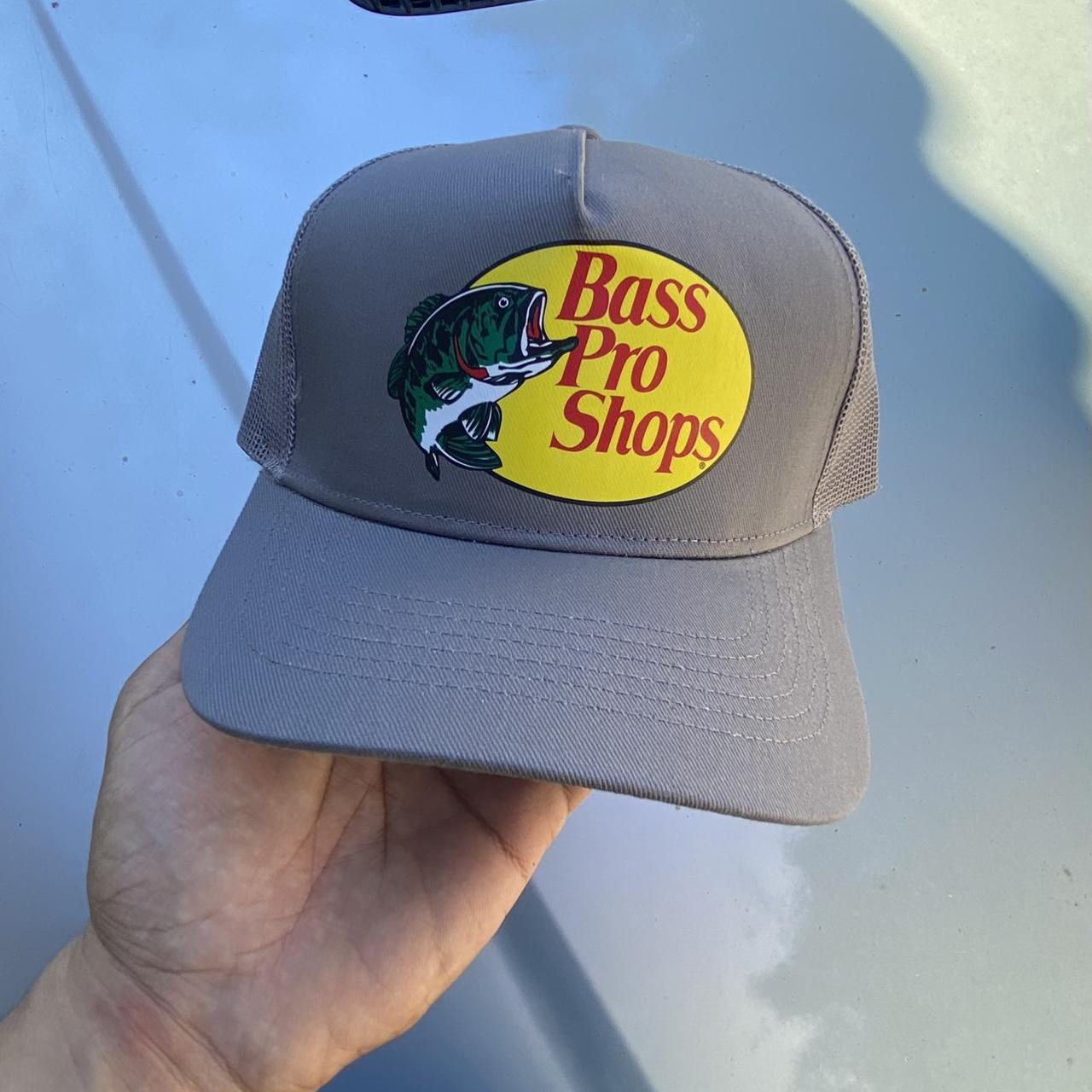 Brand New Bass pro shop trucker SnapBack hat Khaki - Depop