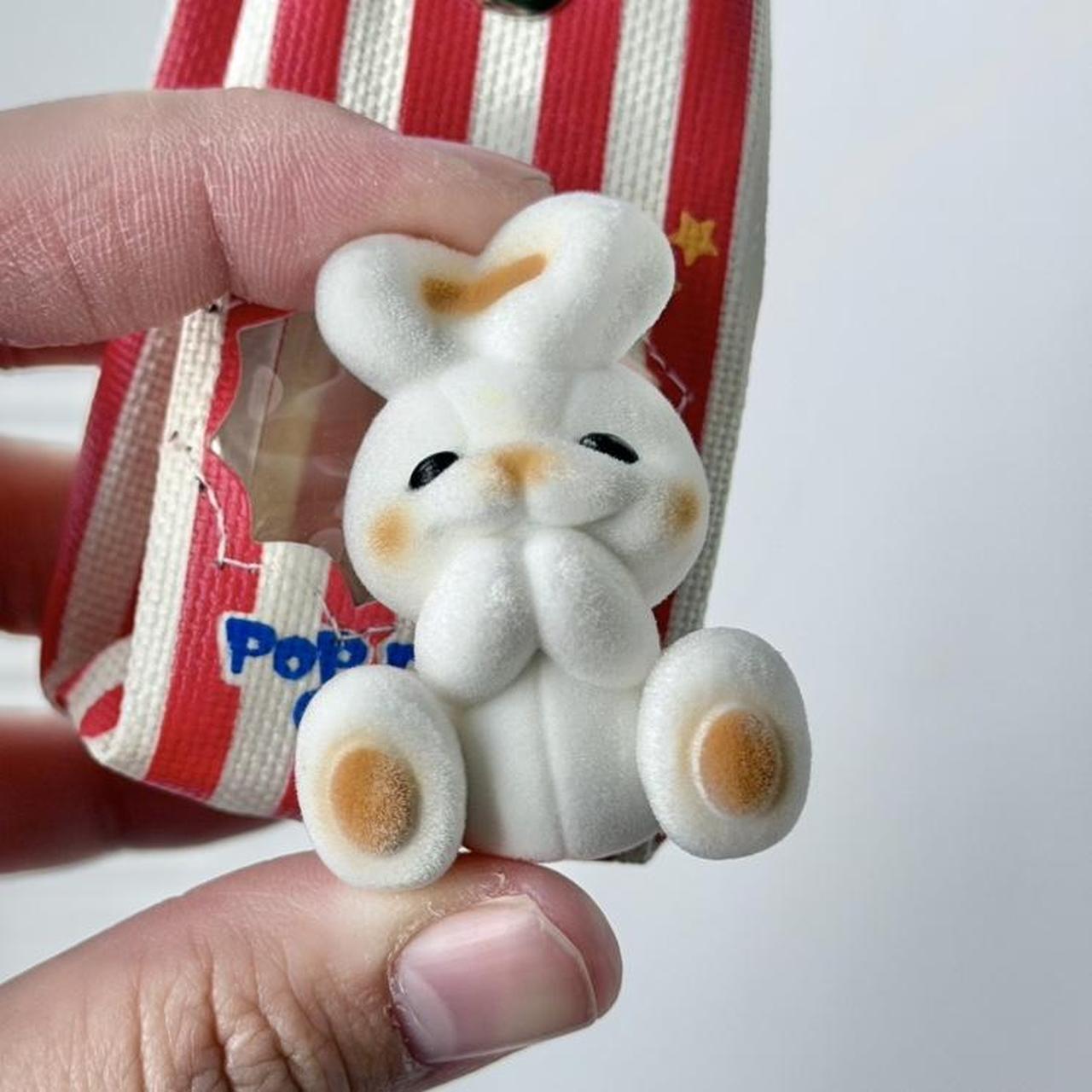 A333 🍿☁️ Popcorn Rabbit Sitting Blushing Flocked Mini... | Depop