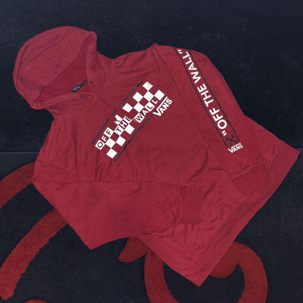 Vans off the hot sale wall red hoodie