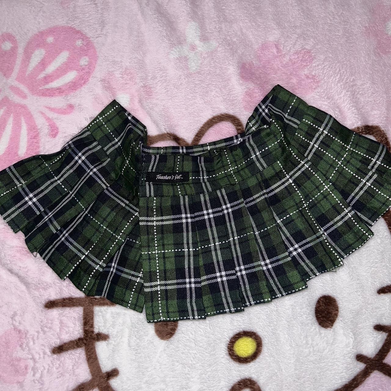 plaid green micro mini school girl skirt (teachers... - Depop