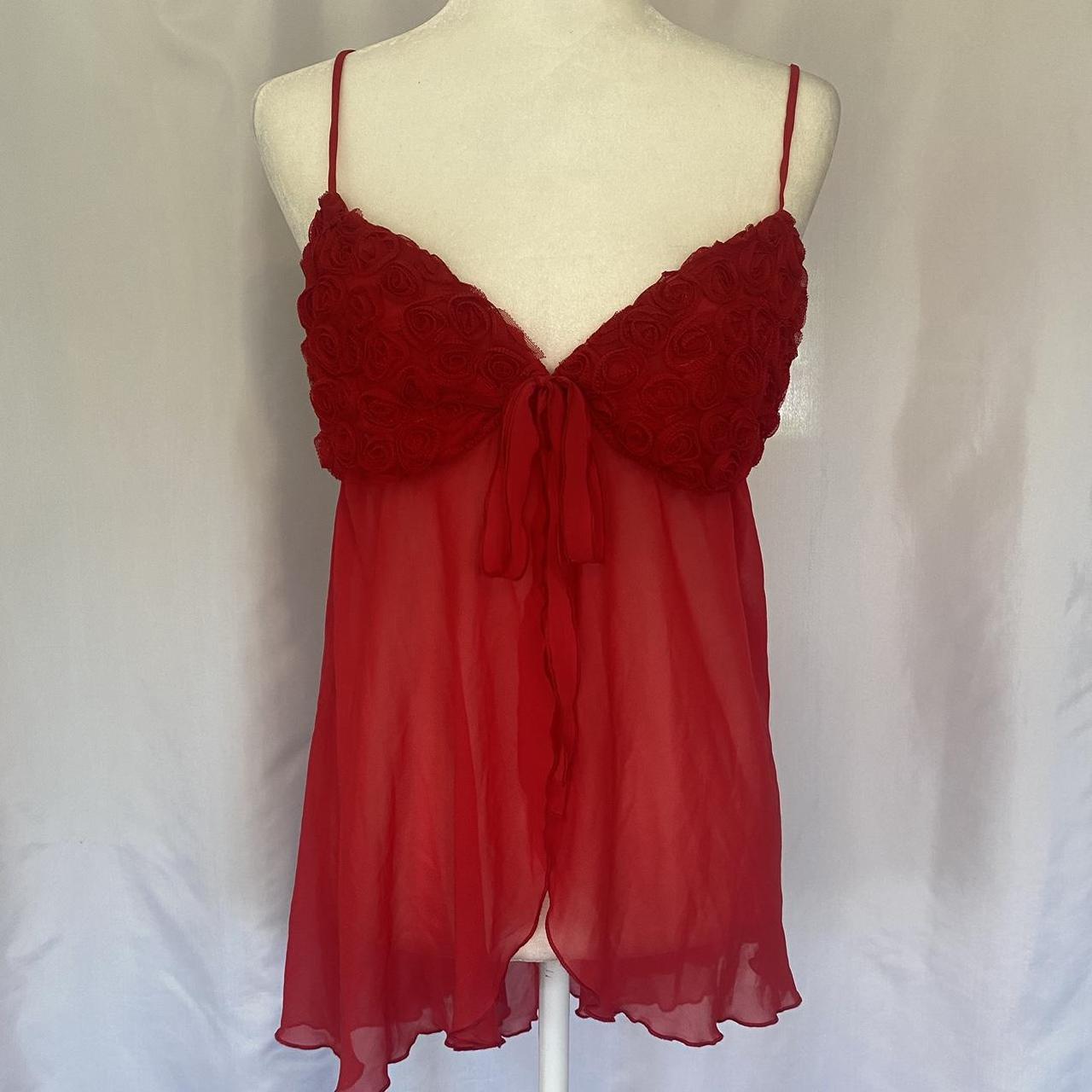 Red Rose Lingerie Top bust have rose like flowers... - Depop