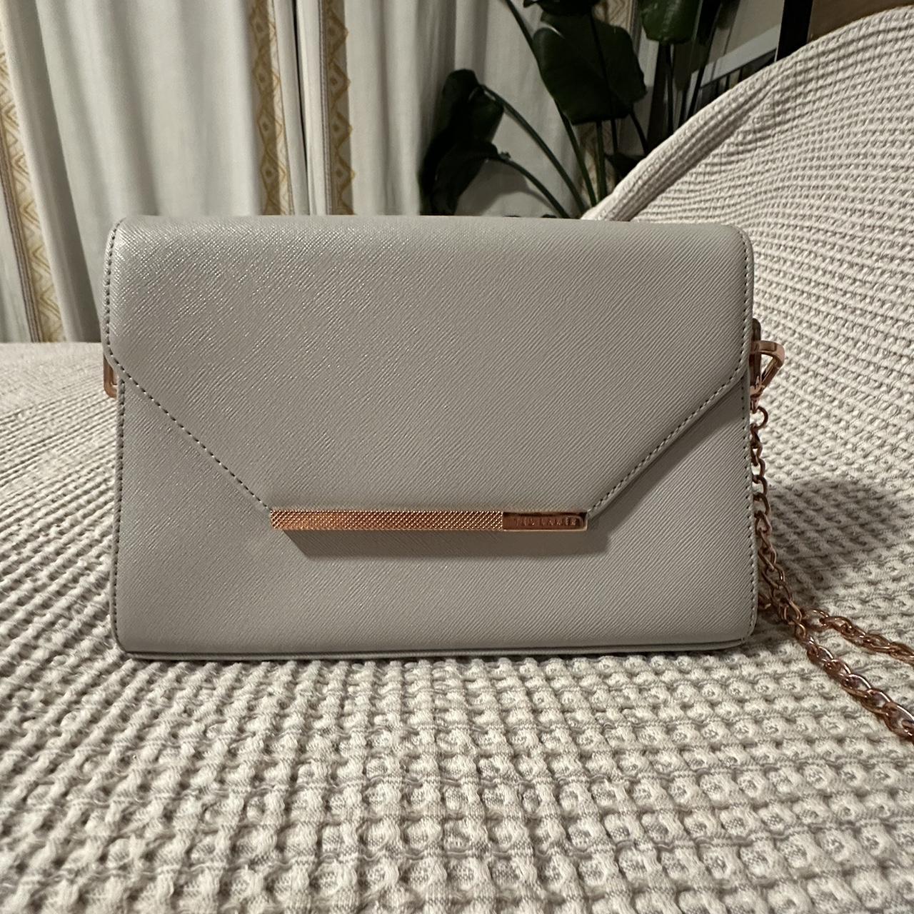 Light Gray Ted Baker cross body bag with rose gold... Depop