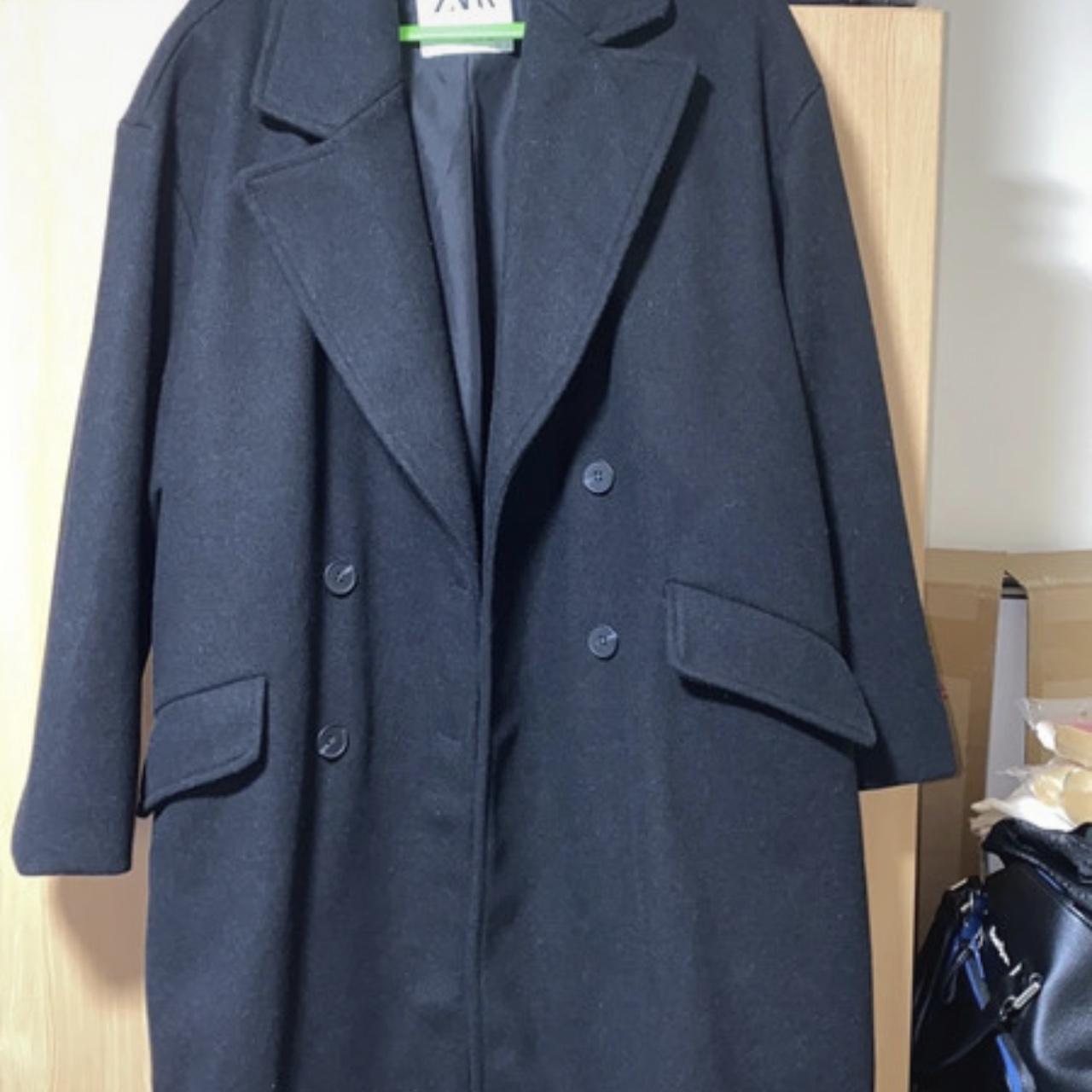 Black double-breasted Coat Worn only once Feel free... - Depop