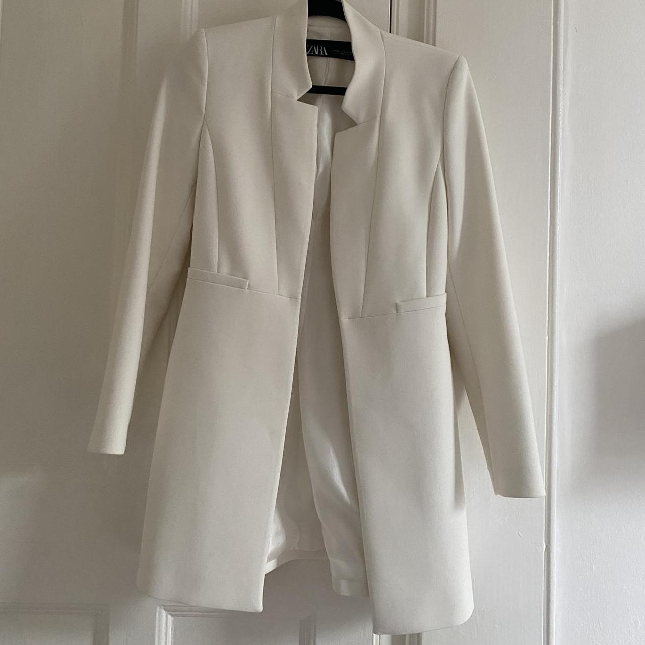 Zara Women's White Jacket Depop
