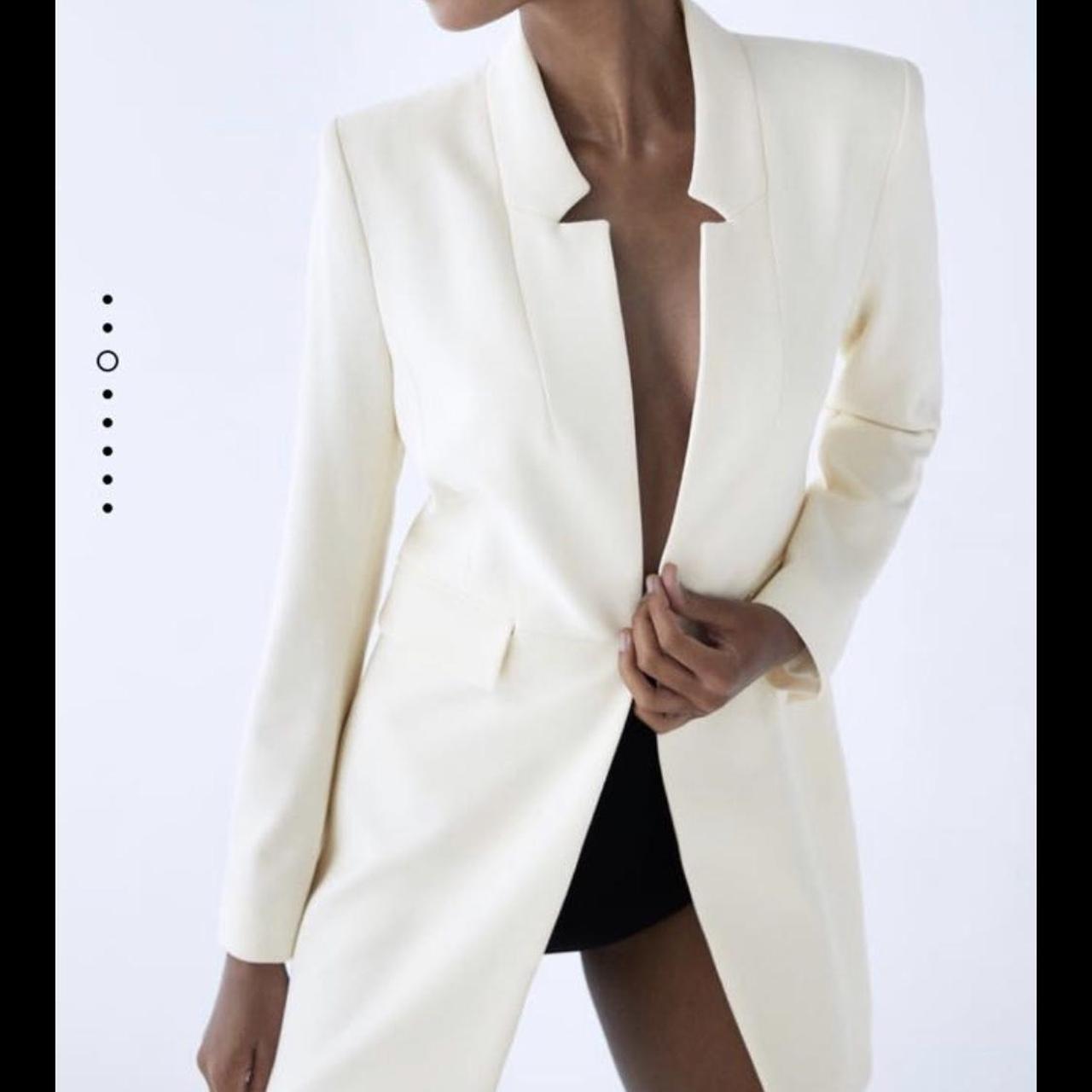 Zara Women's White Jacket Depop