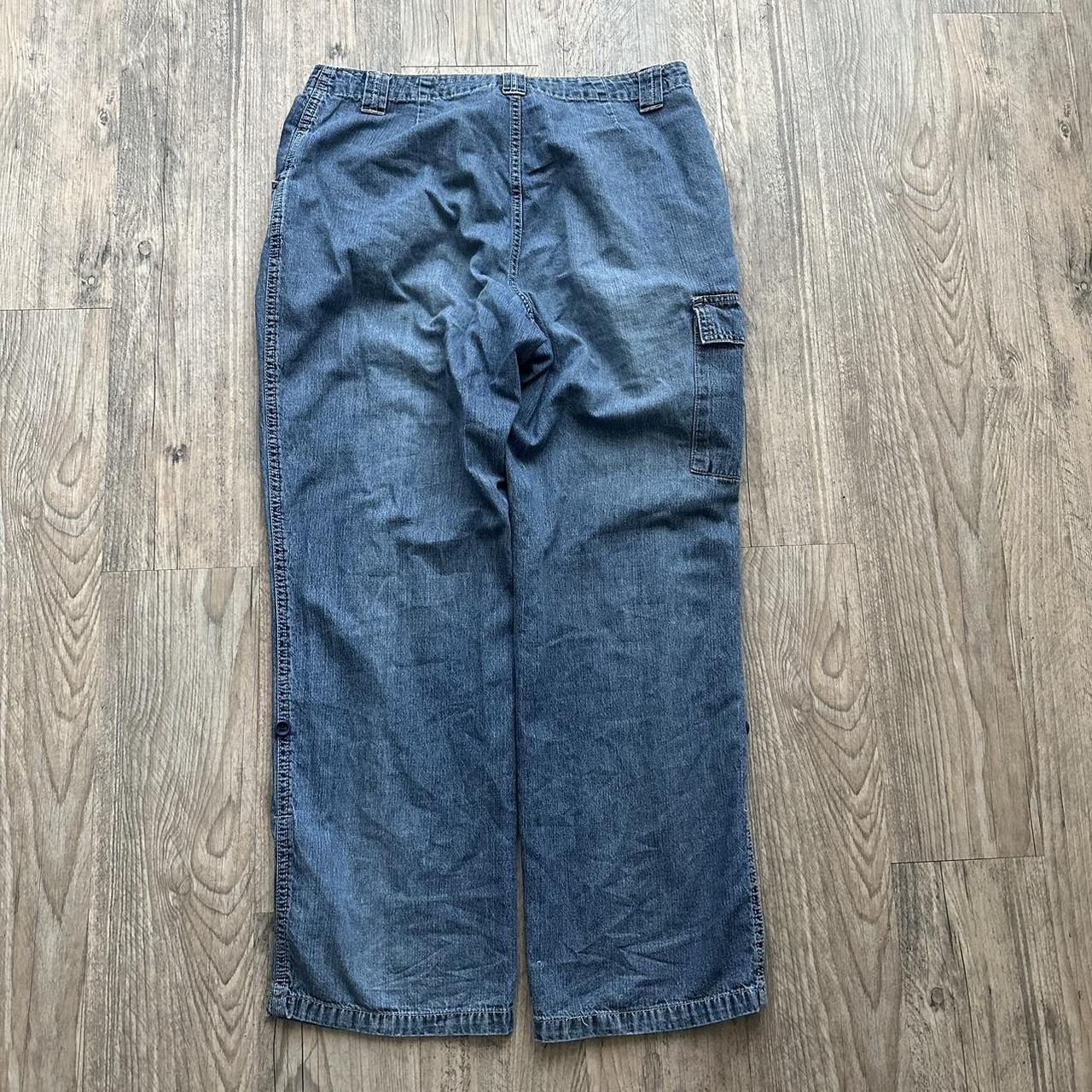 baggy y2k grunge skater lightwash jeans size... - Depop