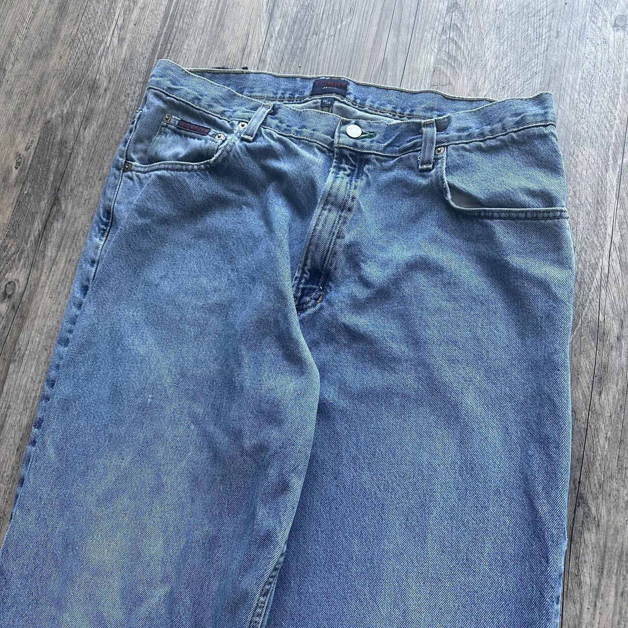 y2k grunge baggy skate lightwash jeans size 38x32... - Depop