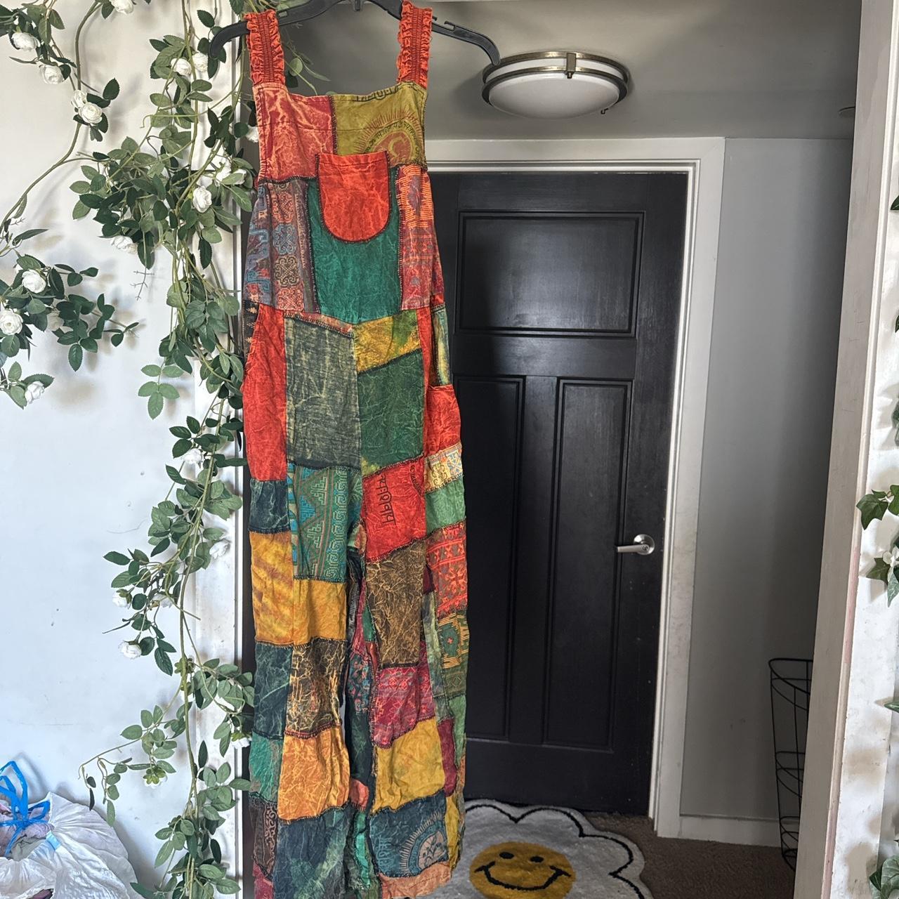 Women's Overalls - Multi - M – Unique patchwork p… - image 1