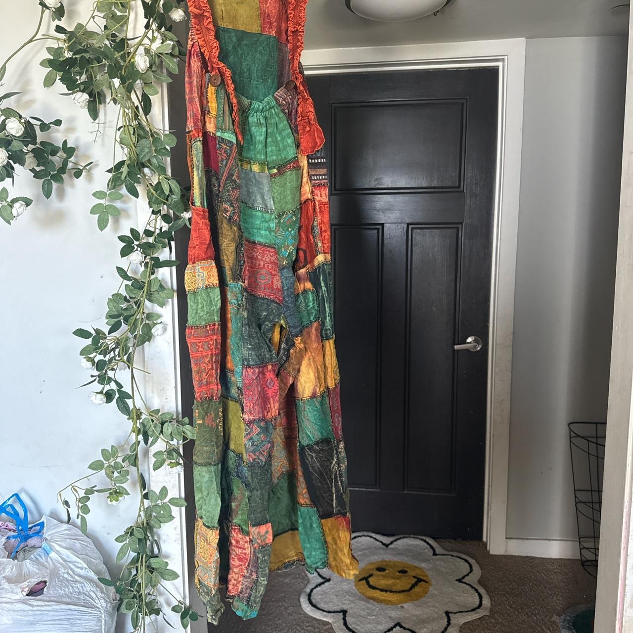 Women's Overalls - Multi - M – Unique patchwork p… - image 2