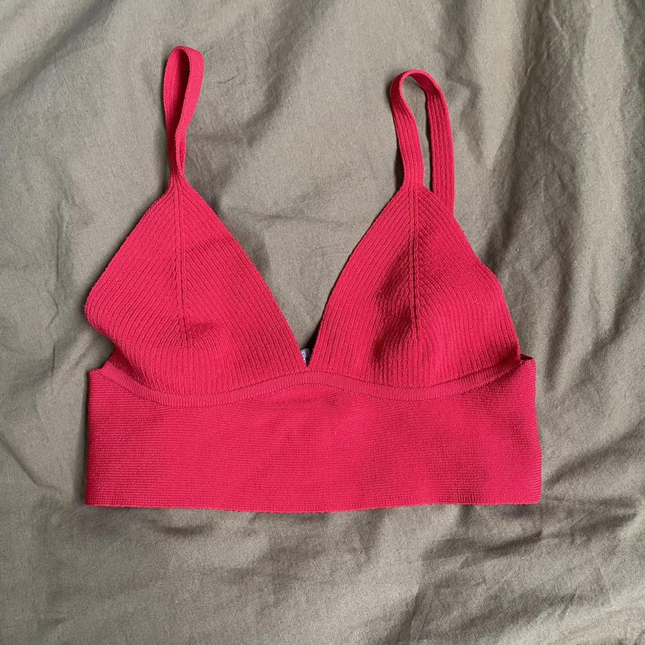 glassons red knit top adjustable straps worn once... - Depop