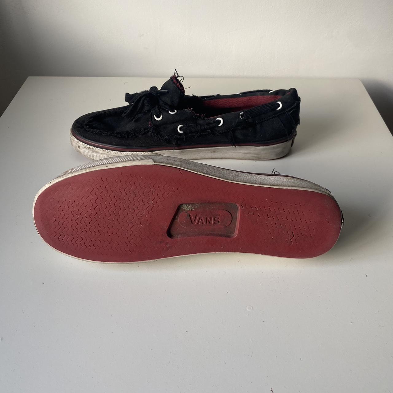 VANS Zapato Del Barco Black Boat Deck Shoes Depop