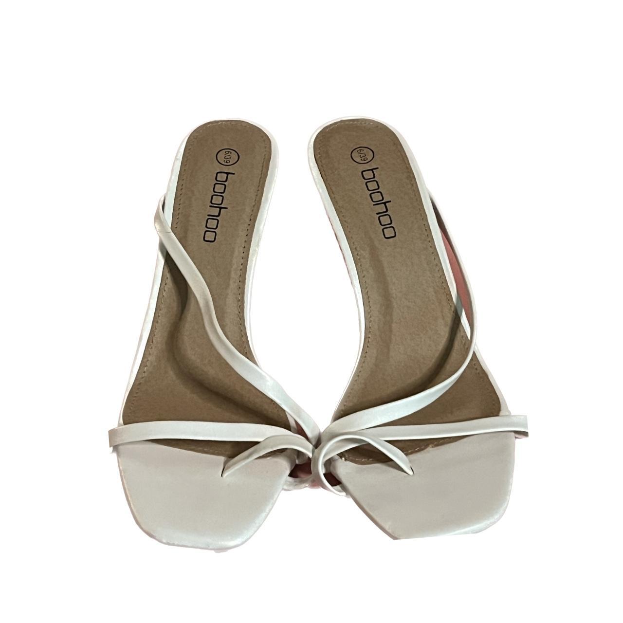 boohoo white strappy heels
