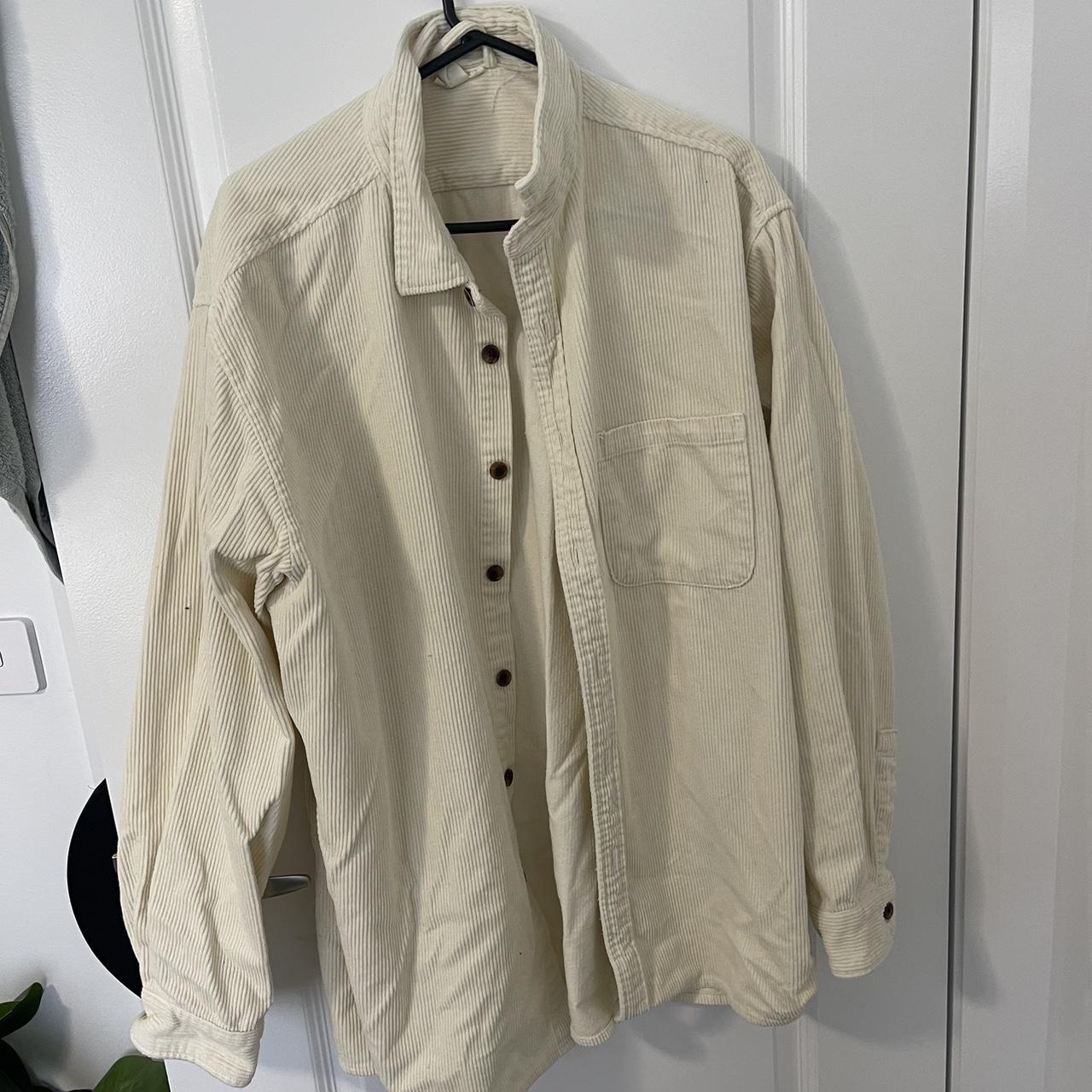 Cord over shirt Cream/ beige L - Depop