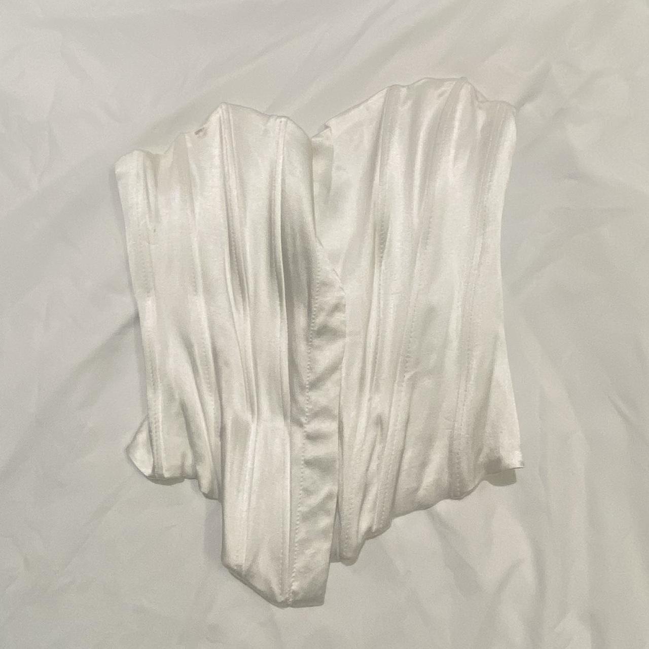 White Corset Zara size S front hooks to wear,... Depop